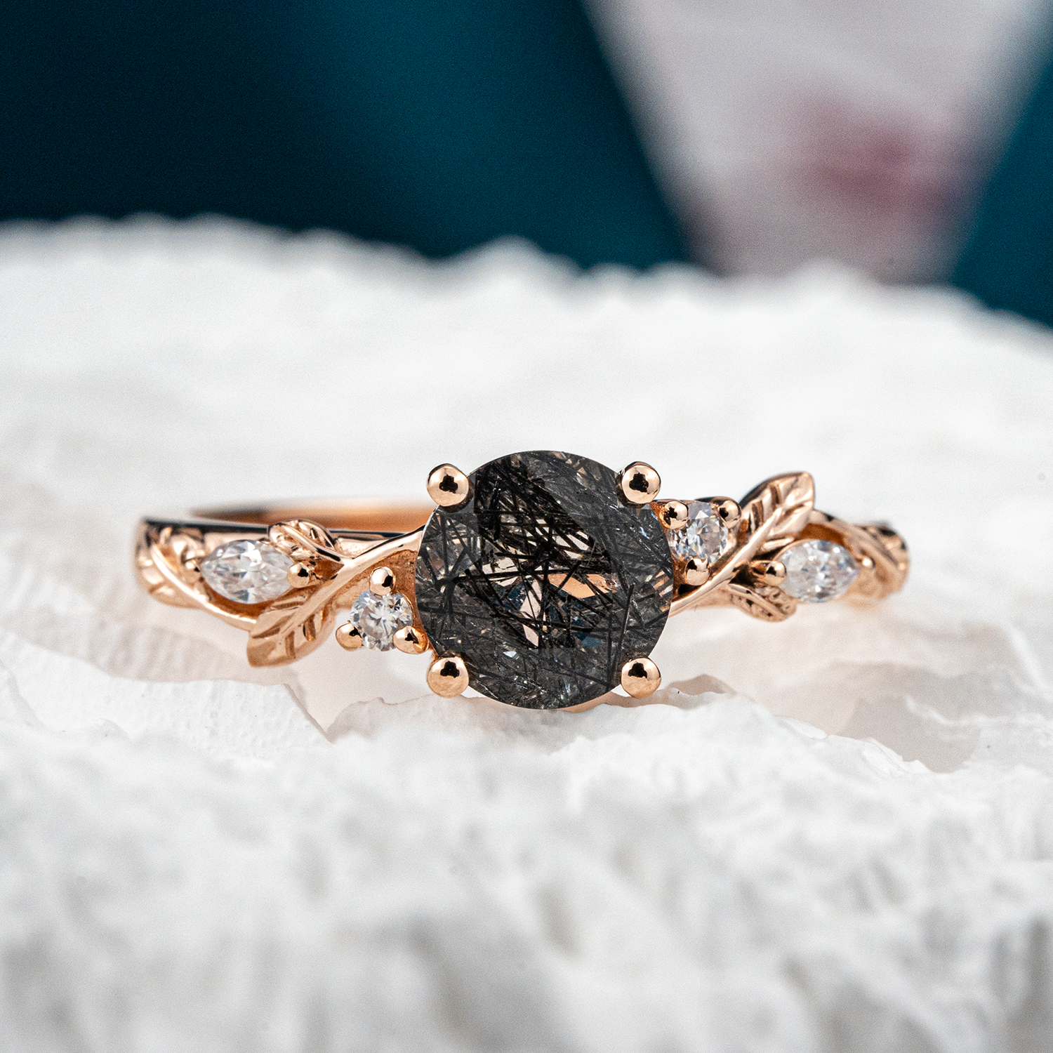 Exquisite round ruby ring in luxurious rose gold setting