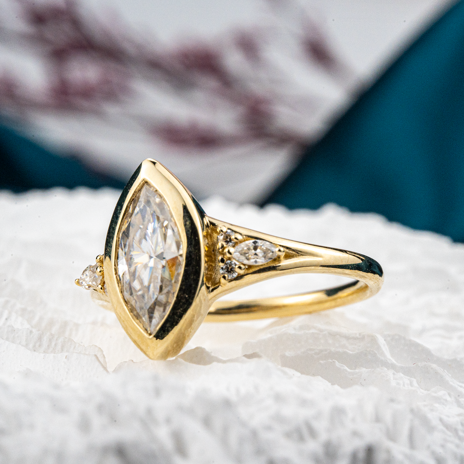 2 Carat Marquise Moissanite Wedding Ring Eternity Rings Vintage Gold Ring Diamond Ring