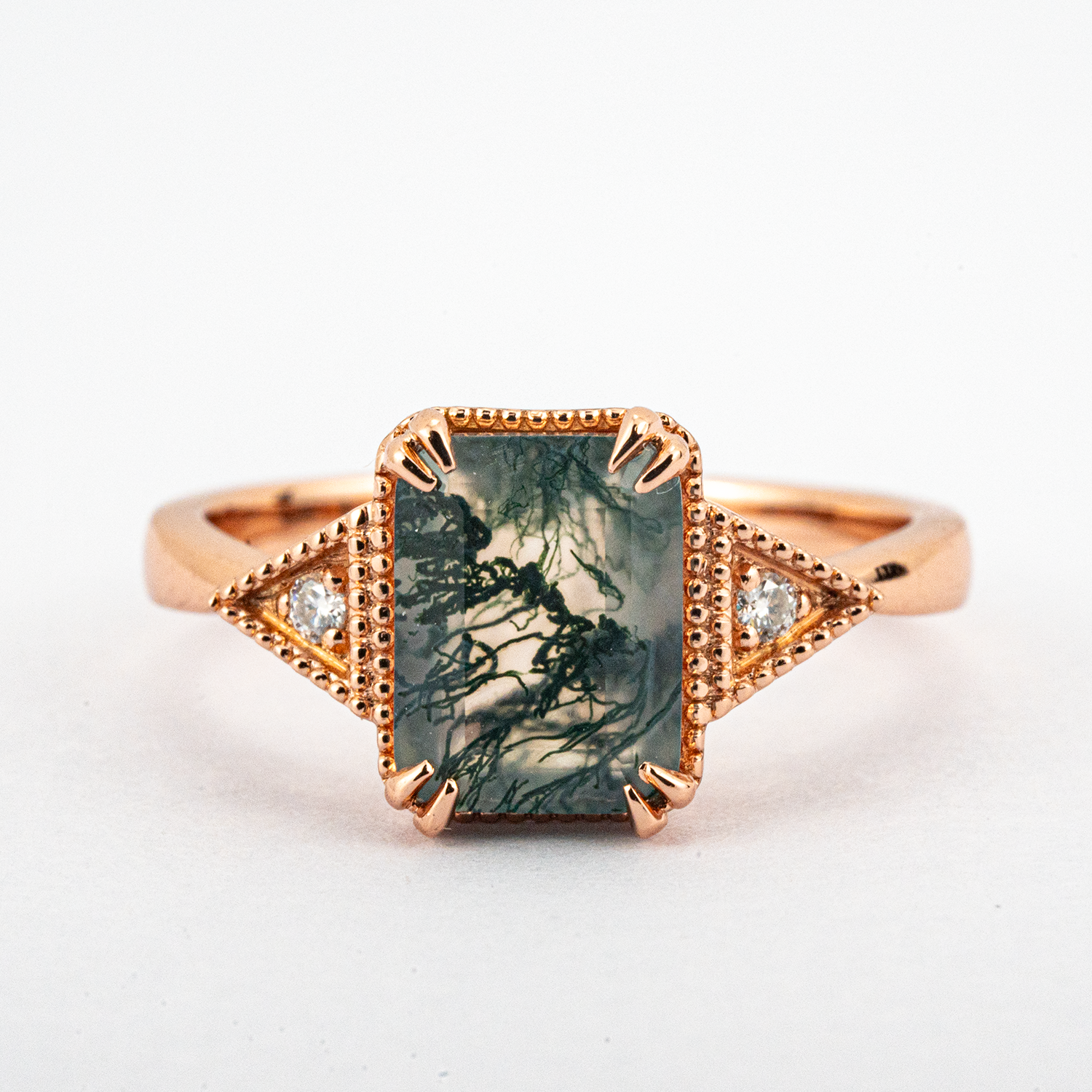 Beautiful Square Moss Agate Ring - Unique, Stunning, Nature-Inspired