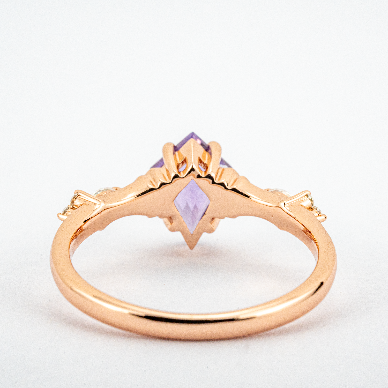 Kite Amethyst Ring crafted for engagement, perfect anniversary gift.