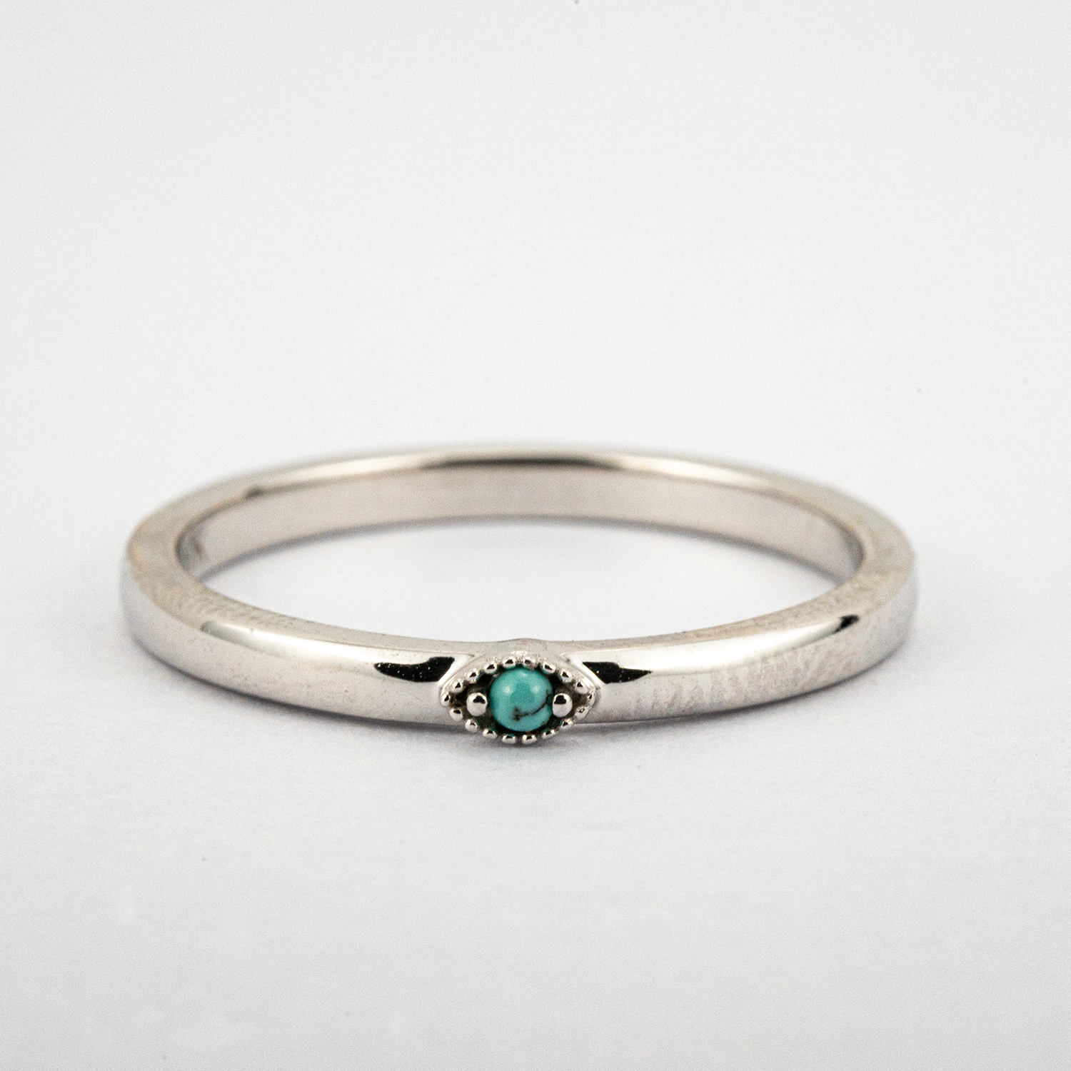 Minimalist Turquoise and White Gold Engagement Ring Anniversary Rings