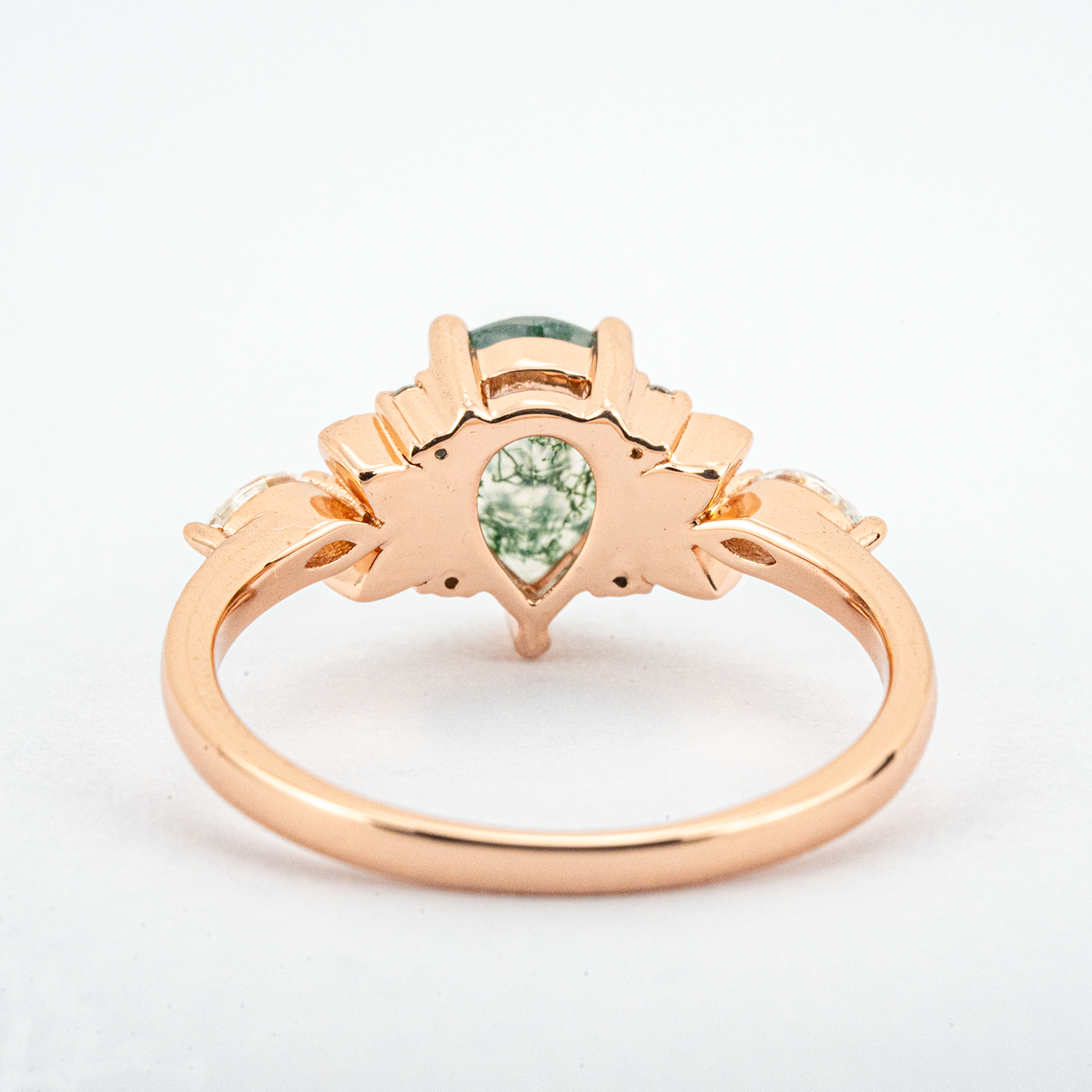 Handcrafted Unique Ring with Moissanite - Botanical Inspired Design