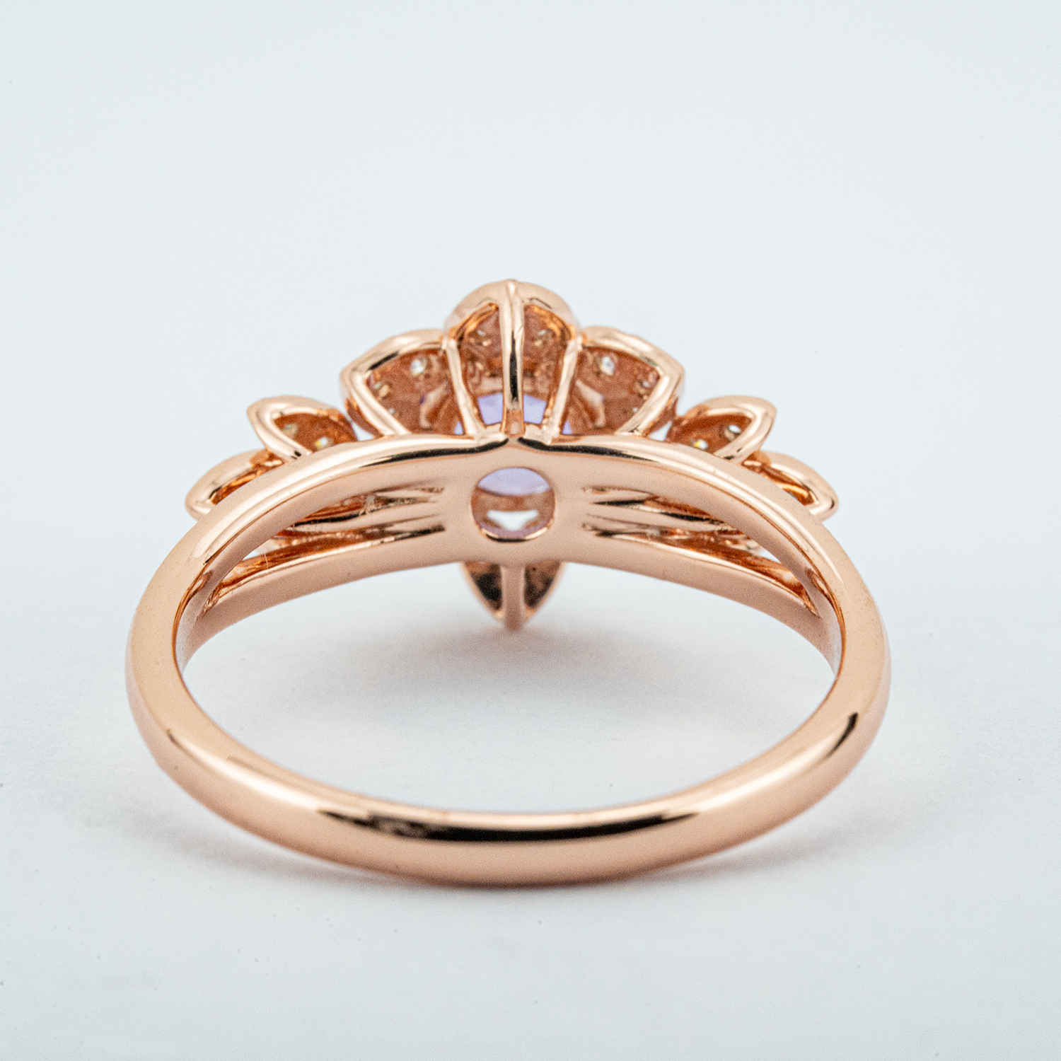 Exquisite round amethyst ring sparkling with luxury and elegance, perfect for a sophisticated touch.