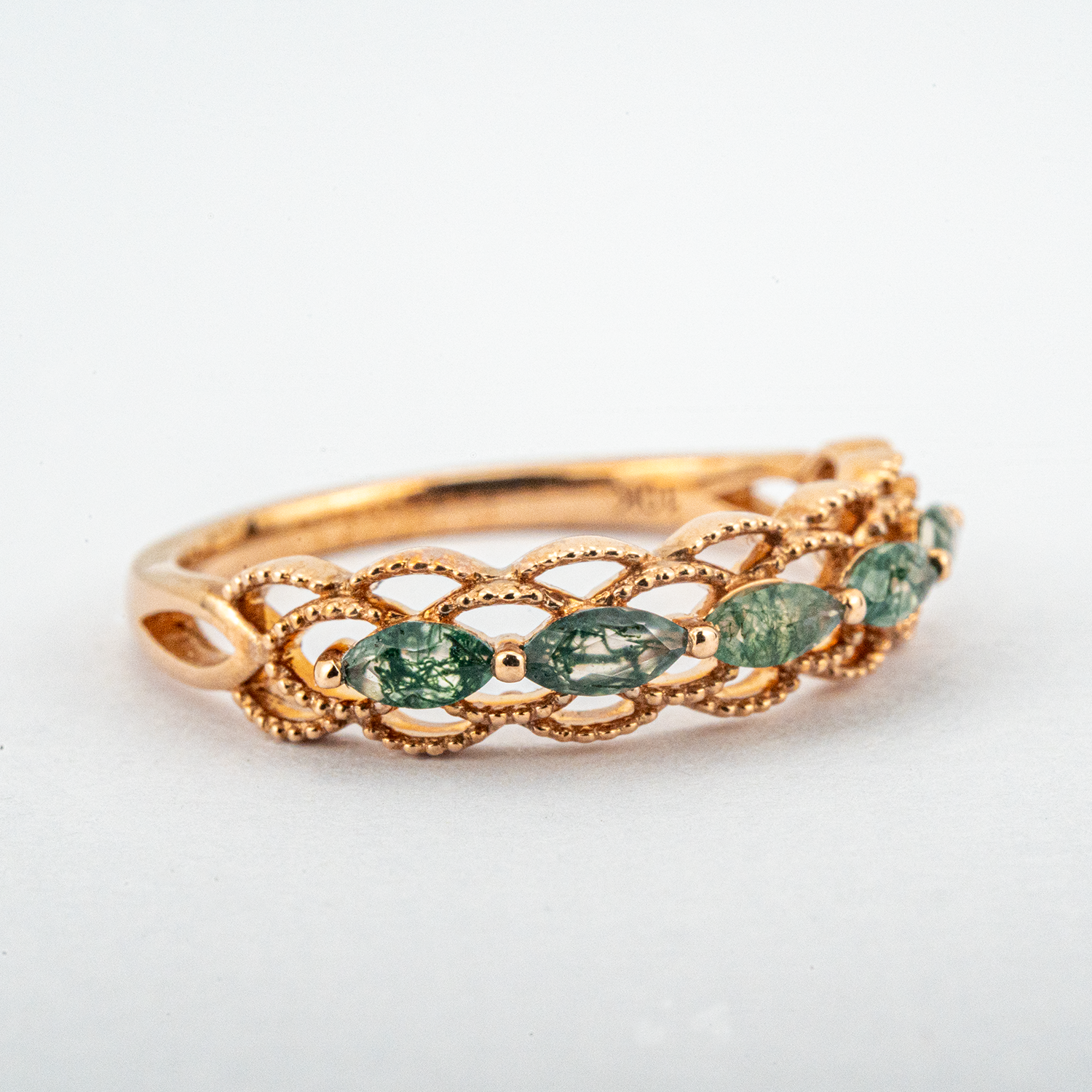 Nature Inspired Moss Agate Jewelry Band, a stunning piece to enhance your natural look