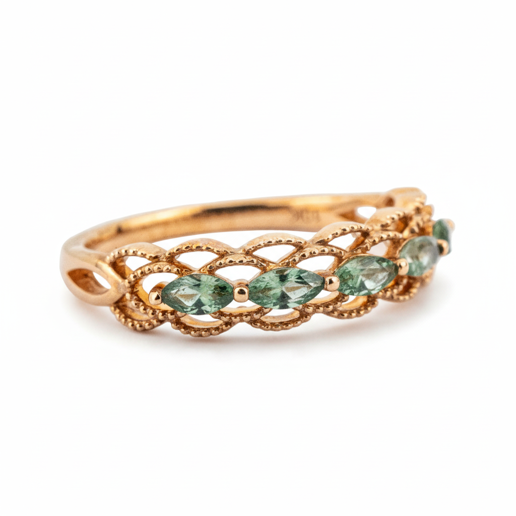 Product view of Moss Agate Ring in Gold