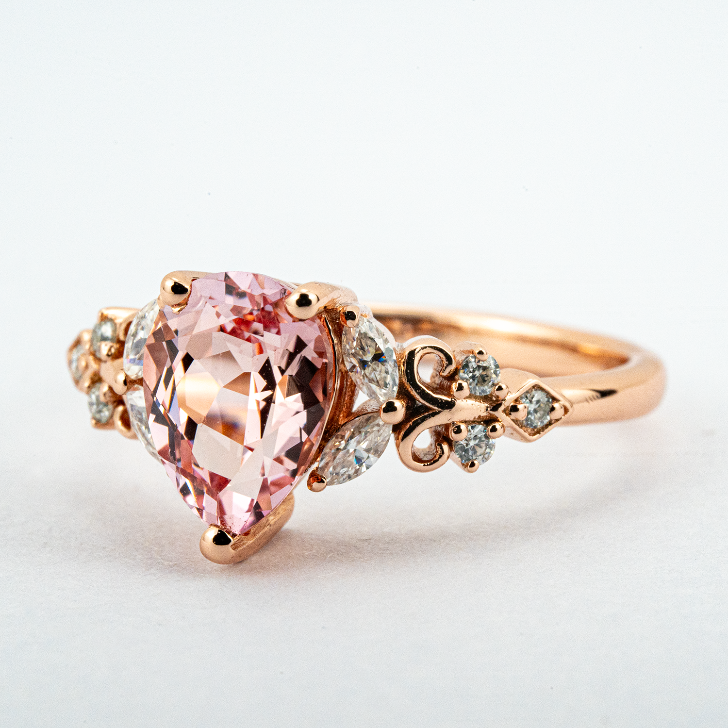 Rose Quartz Engagement Ring - Elegant, Gemstone, Jewelry