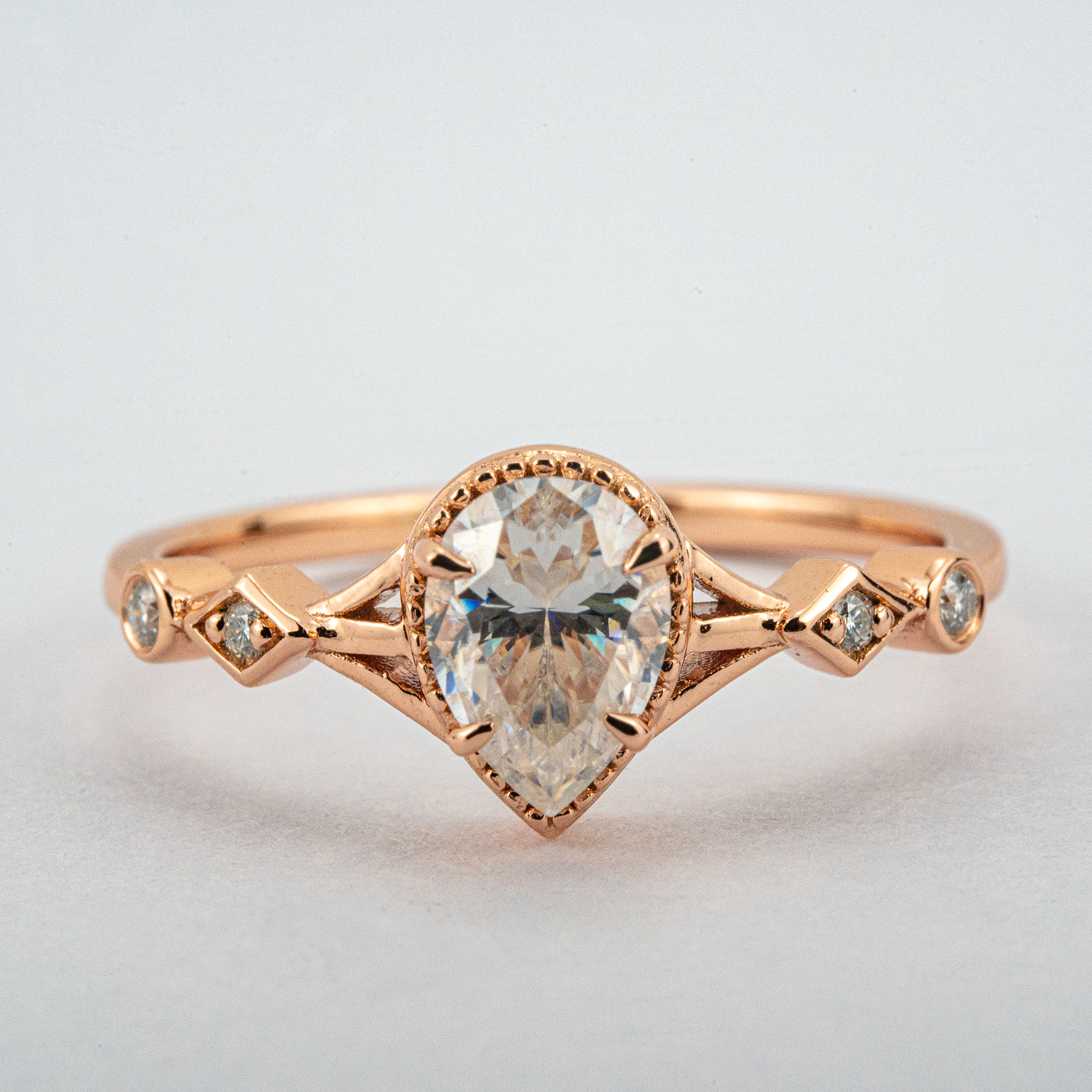 Classic Simple Style Moissanite Engagement Ring - Sophisticated Elegance