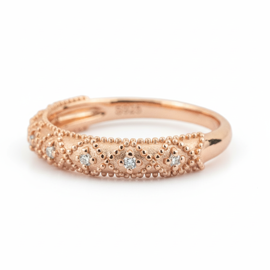 Product view of Moissanite Wedding Band in Gold