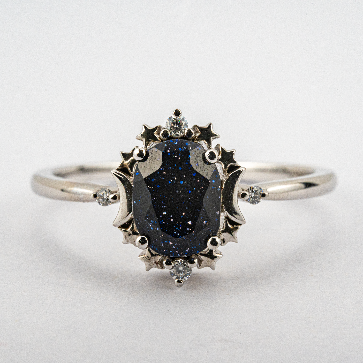 Shine bright like a Blue Sandstone & Moissanite Ring! Unique jewelry for unique you.