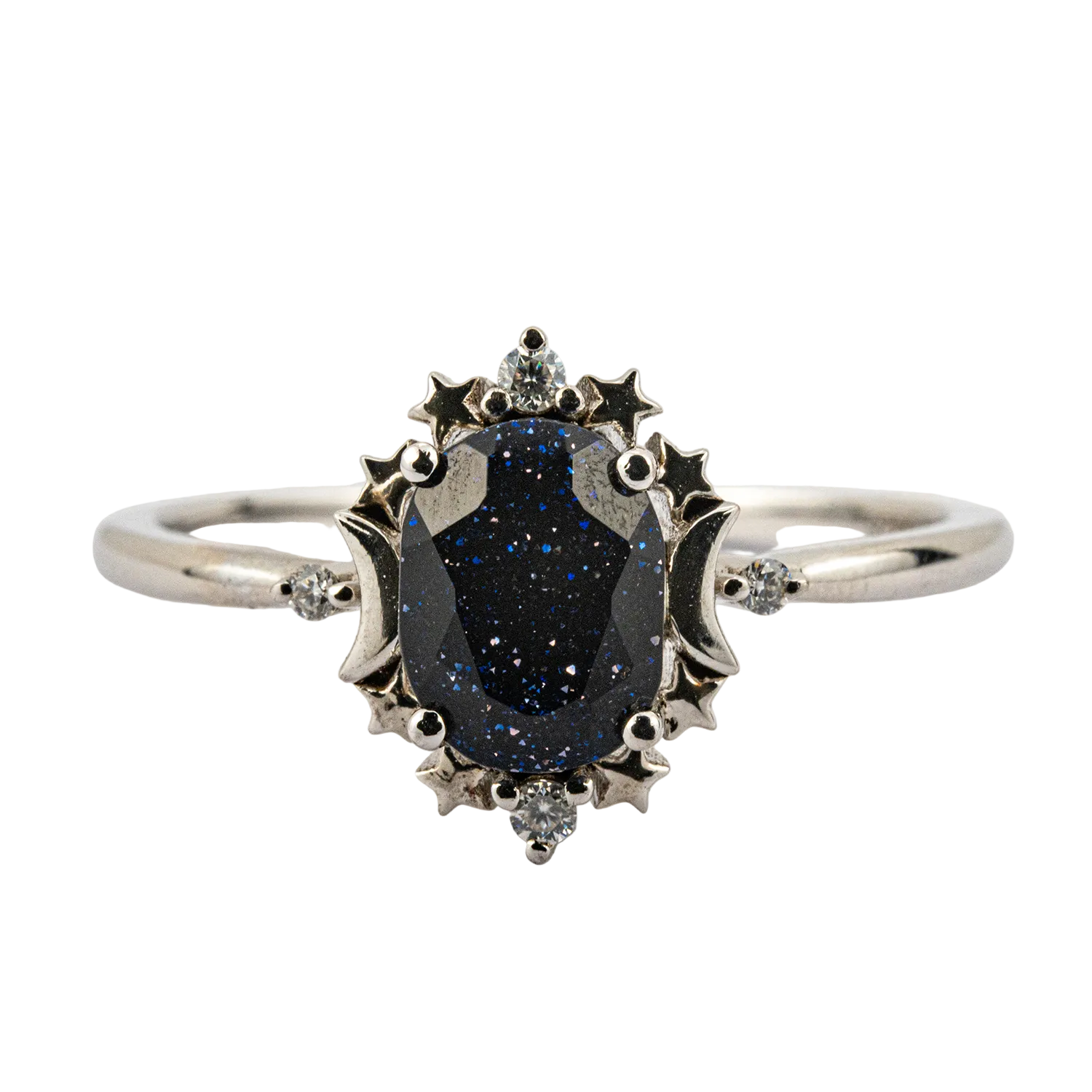 Lifestyle view of Oval Moissanite Ring in White Gold