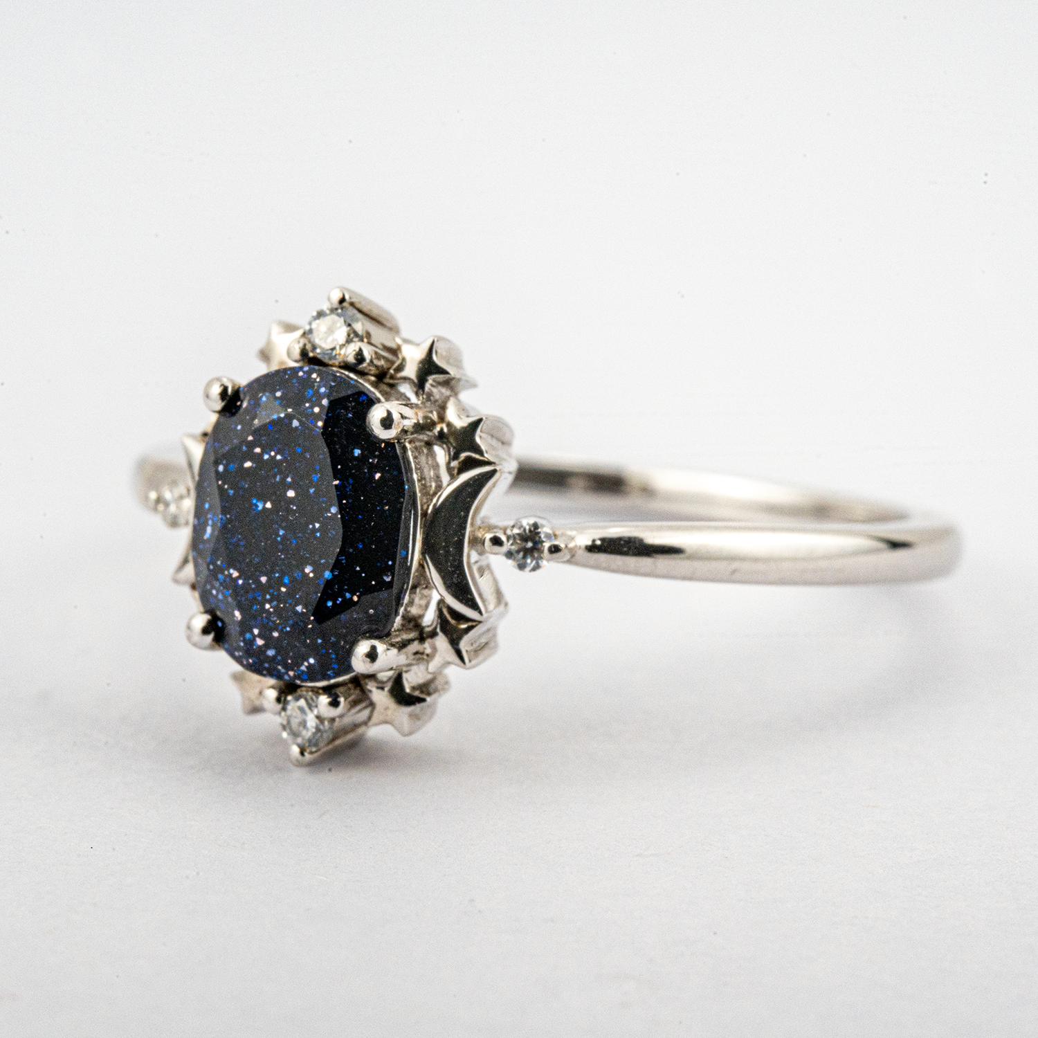 Shine bright like a Blue Sandstone & Moissanite Ring! Unique jewelry for unique you.