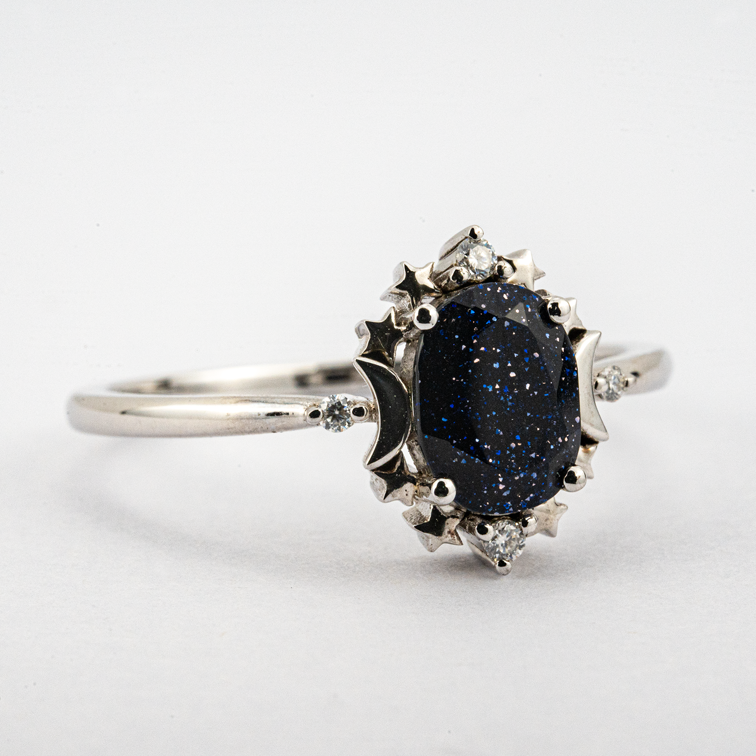 Shine bright like a Blue Sandstone & Moissanite Ring! Unique jewelry for unique you.