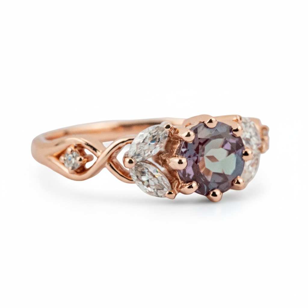 Product view of Round Alexandrite Ring in Gold