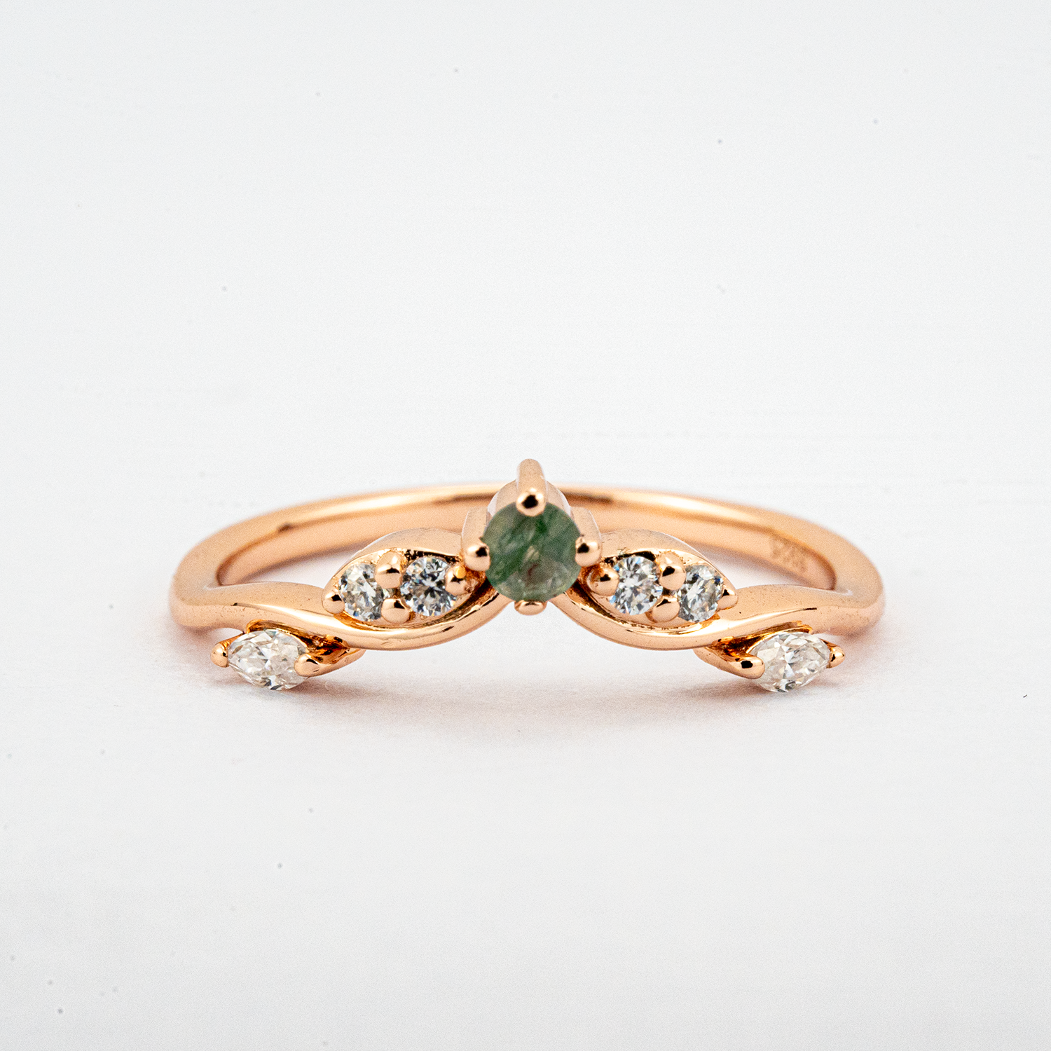 Vibrant Moss Agate Ring Set Inspired by Nature's Beauty