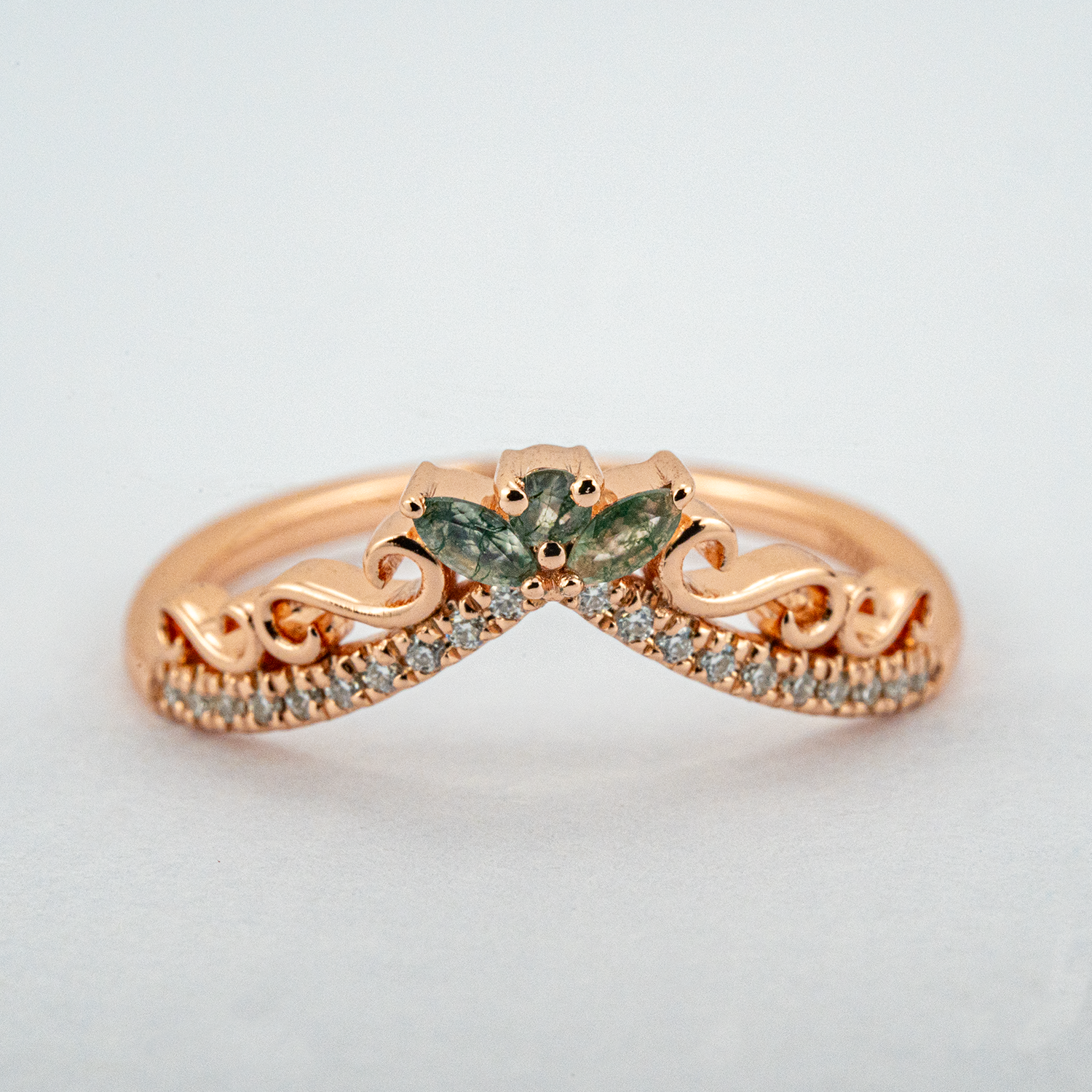 Hexagonal Moss Agate Ring - Nature-inspired gemstone jewelry for a chic and organic look