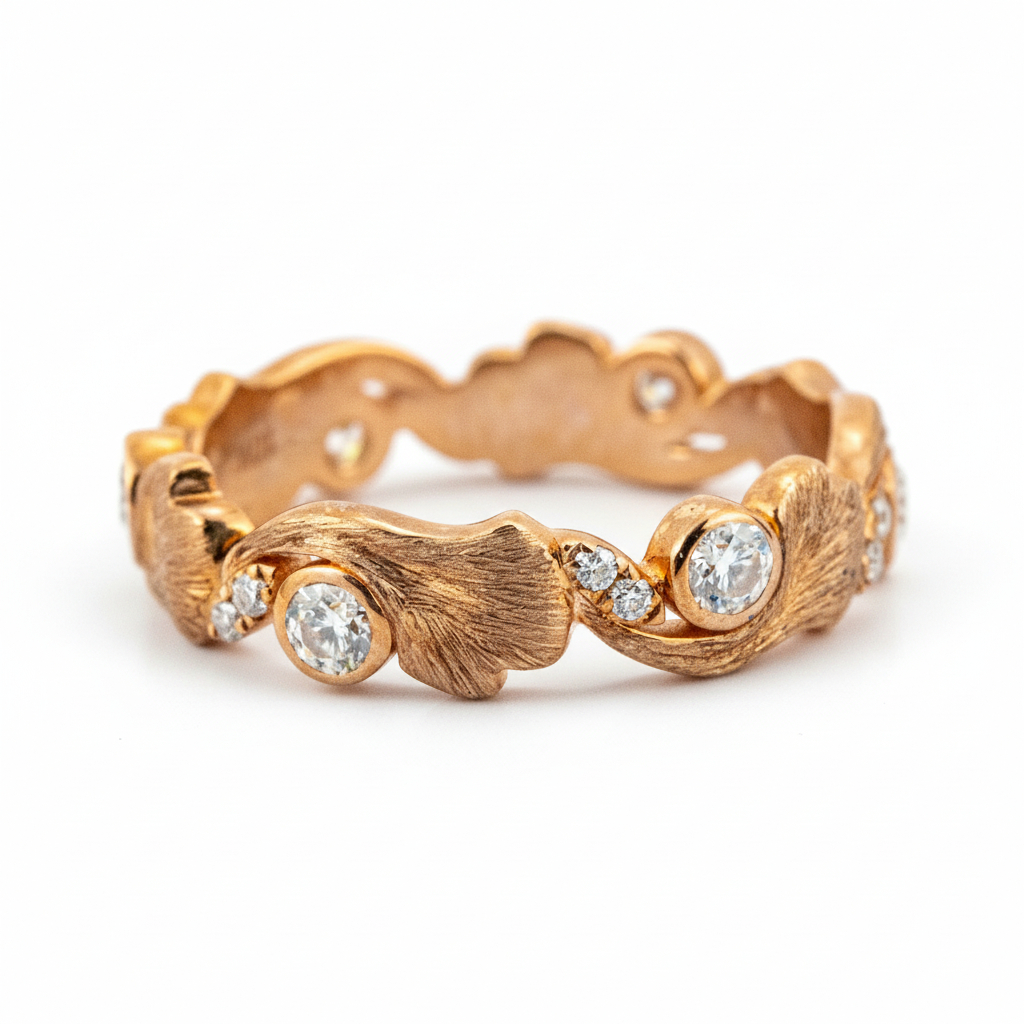 Front view of Moissanite Ring in Gold