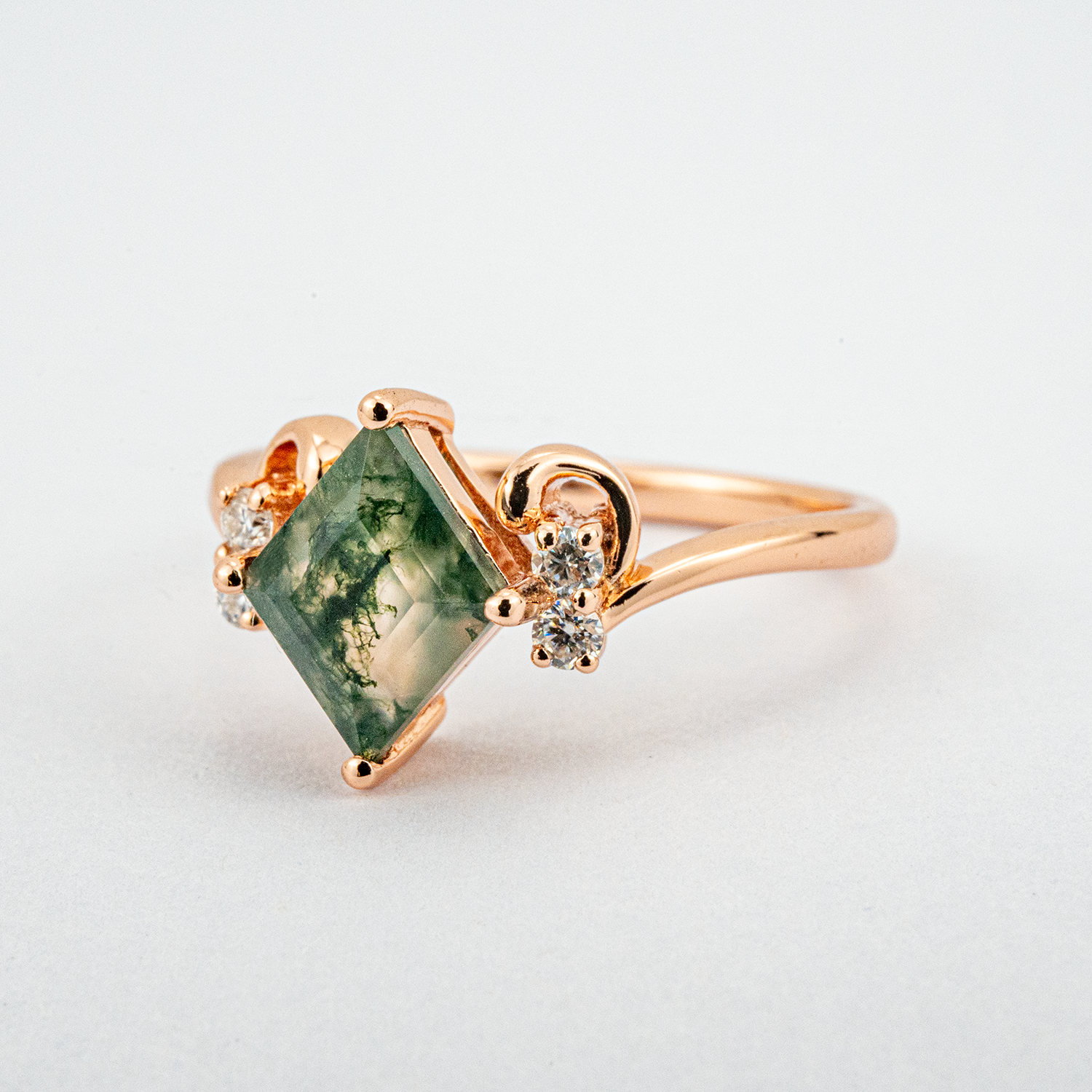 Gemstone Fashion Jewelry - Accessorize with a Princess Moss Agate or Moissanite Zodiac Sign ring