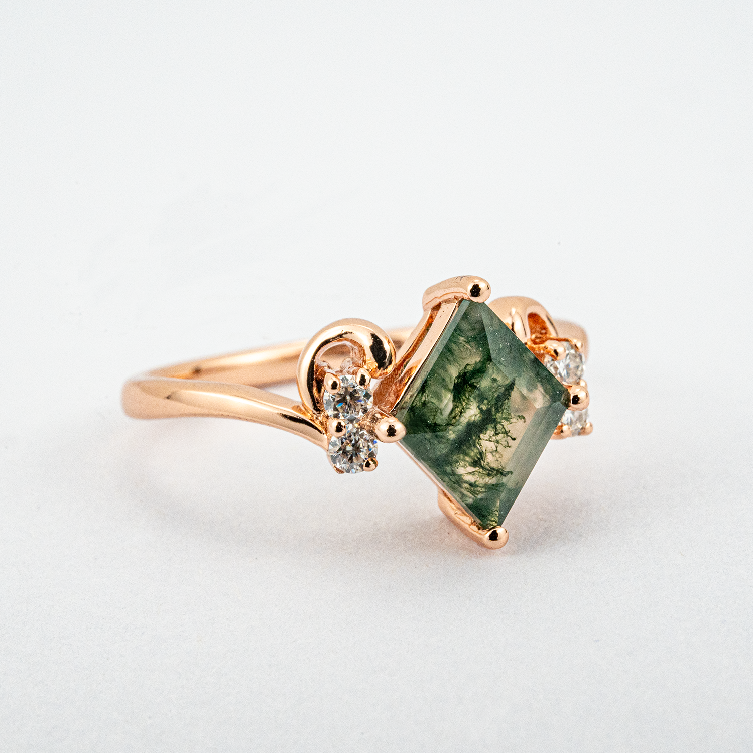 Gemstone Fashion Jewelry - Accessorize with a Princess Moss Agate or Moissanite Zodiac Sign ring