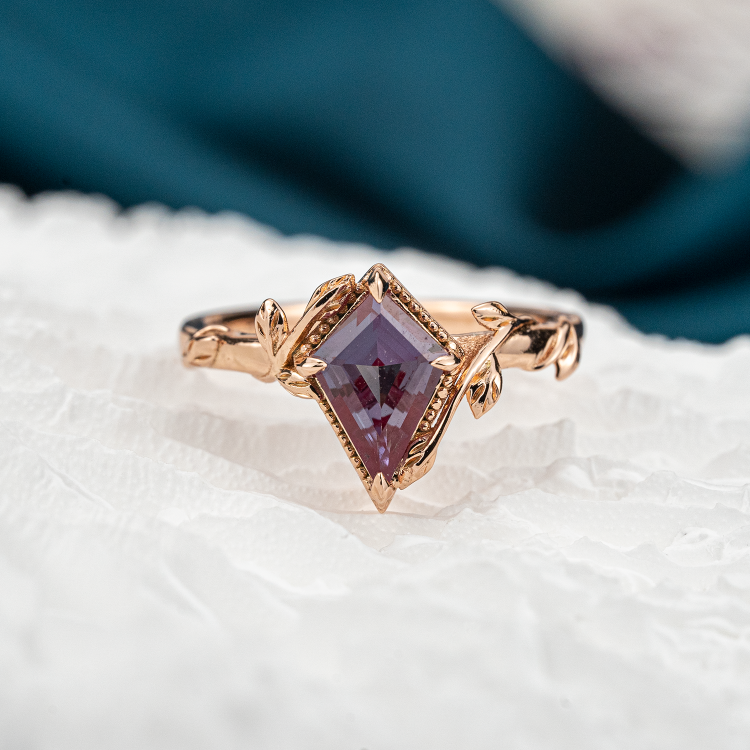 Kite Cut Alexander Engagement Leaf Ring Unique Gift.