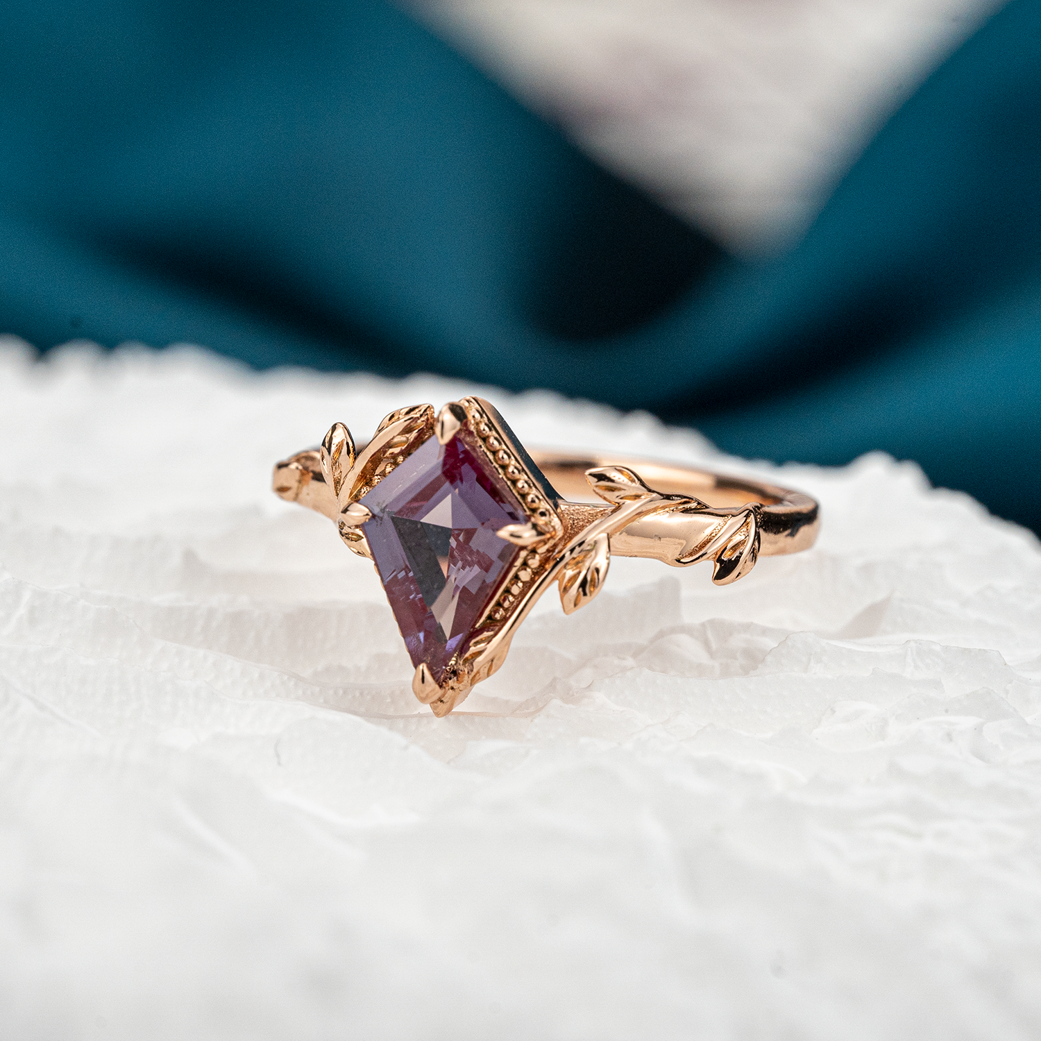 Kite Cut Alexander Engagement Leaf Ring Unique Gift.