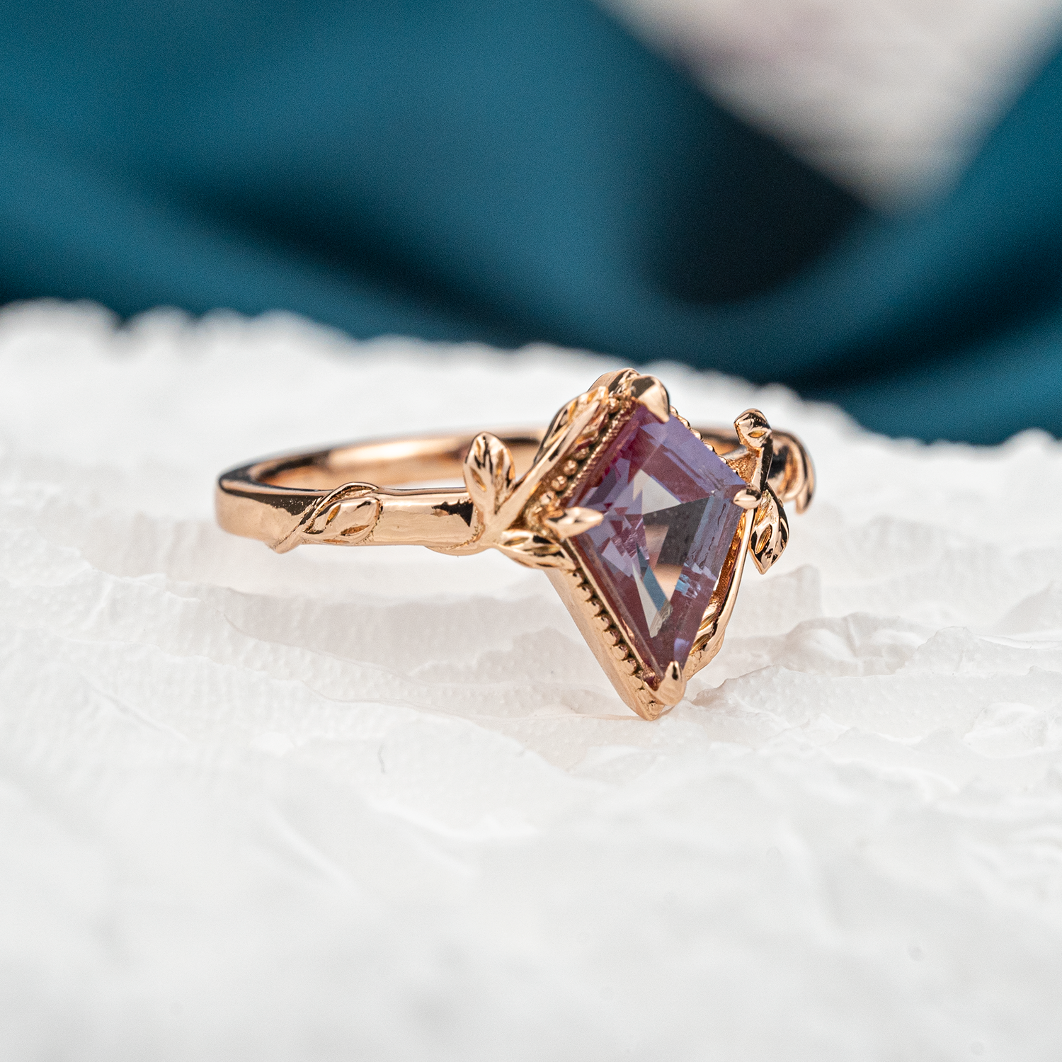 Kite Cut Alexander Engagement Leaf Ring Unique Gift.