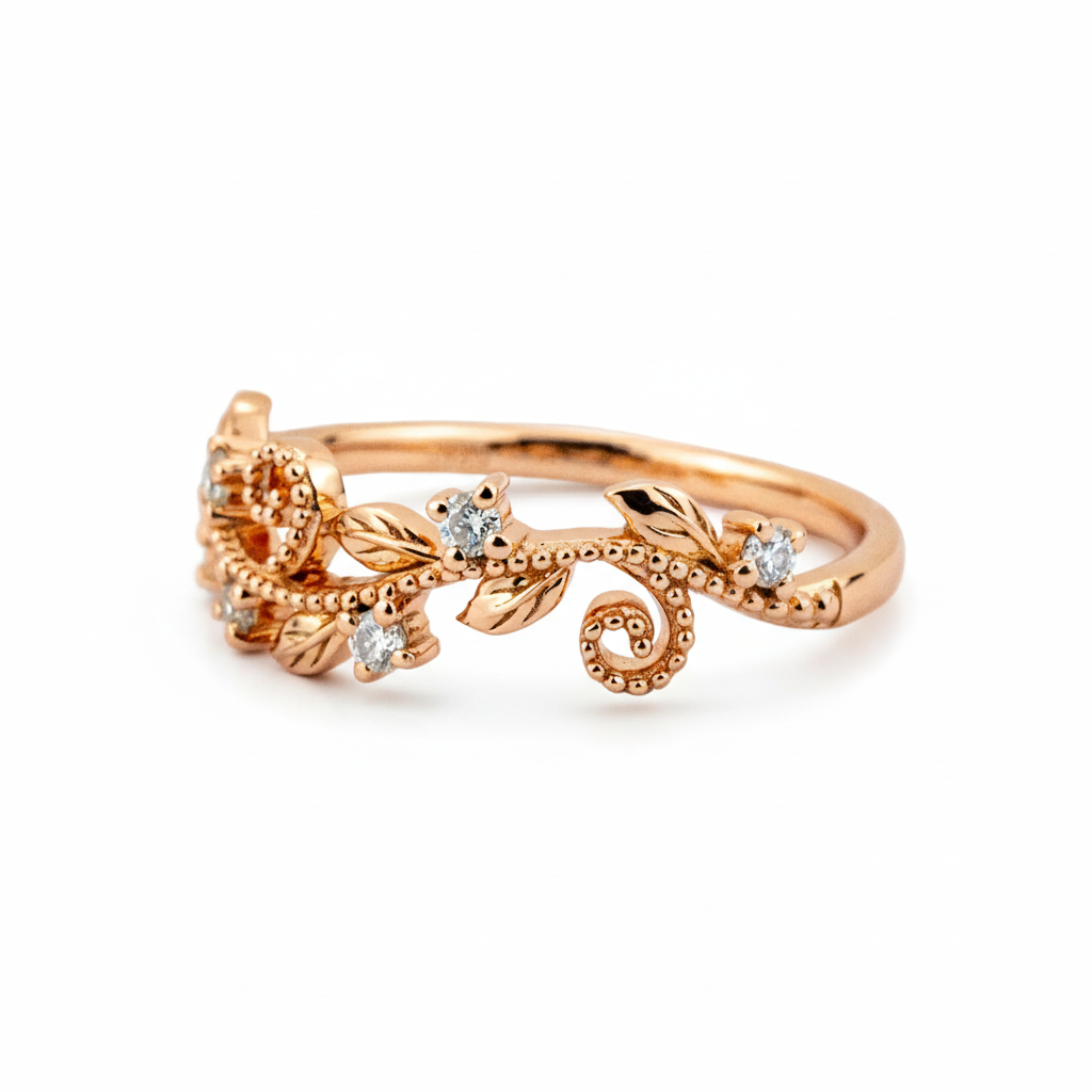 Product view of Moissanite Ring in Rose Gold