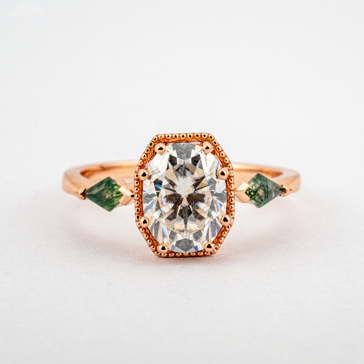 Octagon Moissanite Ring - Luxurious CZ Gemstone Jewelry for Women