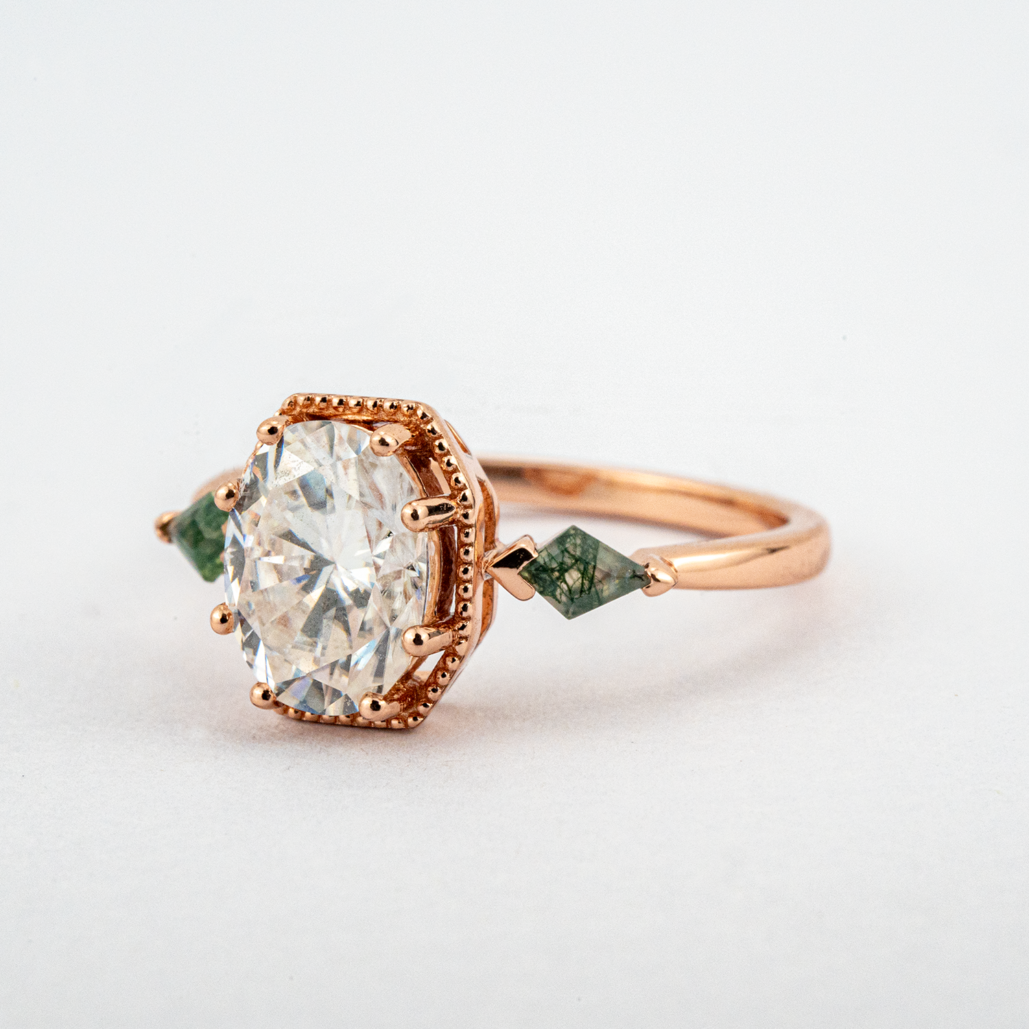 Octagon Moissanite Ring - Luxurious CZ Gemstone Jewelry for Women