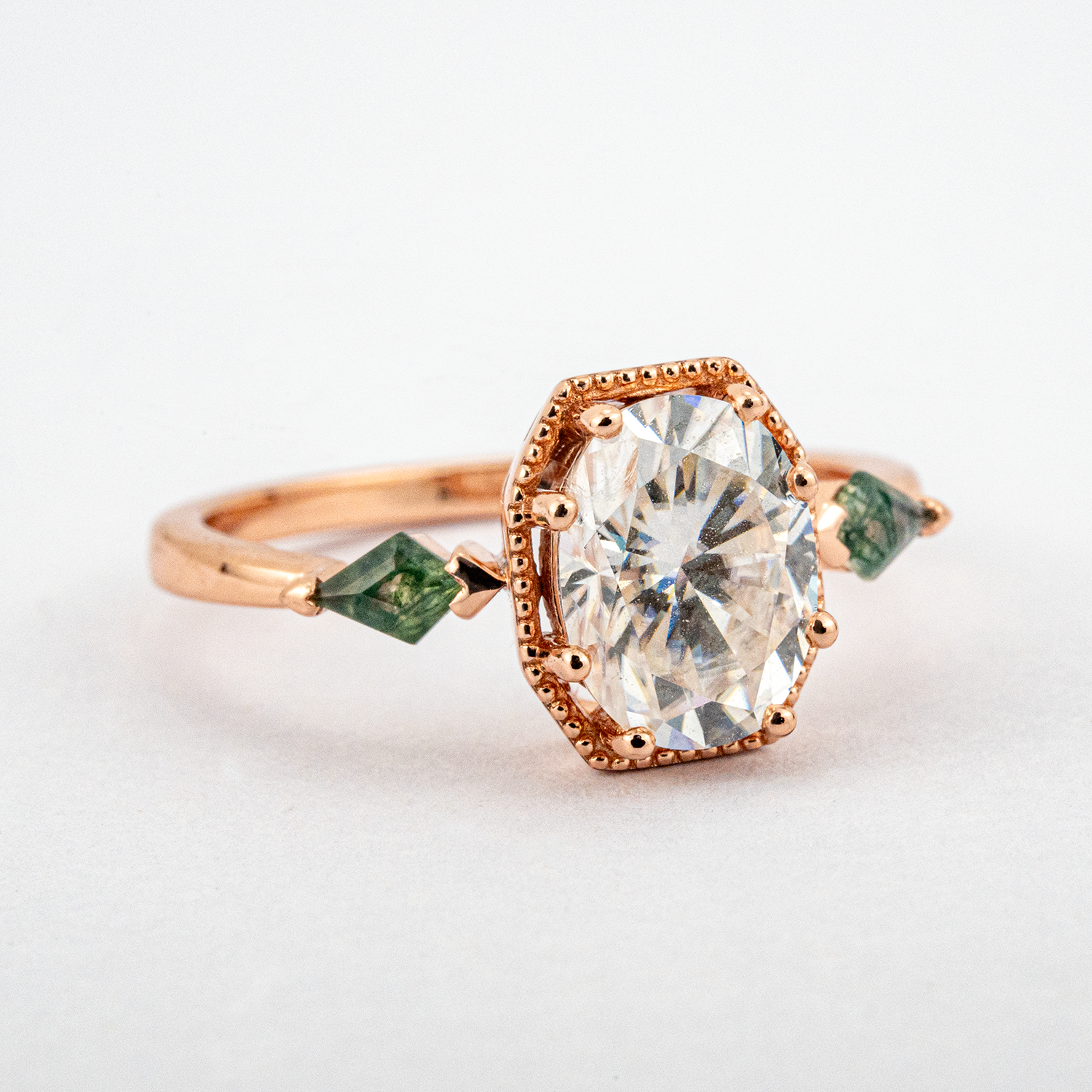 Octagon Moissanite Ring - Luxurious CZ Gemstone Jewelry for Women