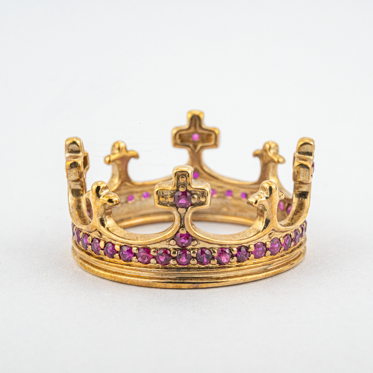 Vintage Ruby Crown Shape Ring