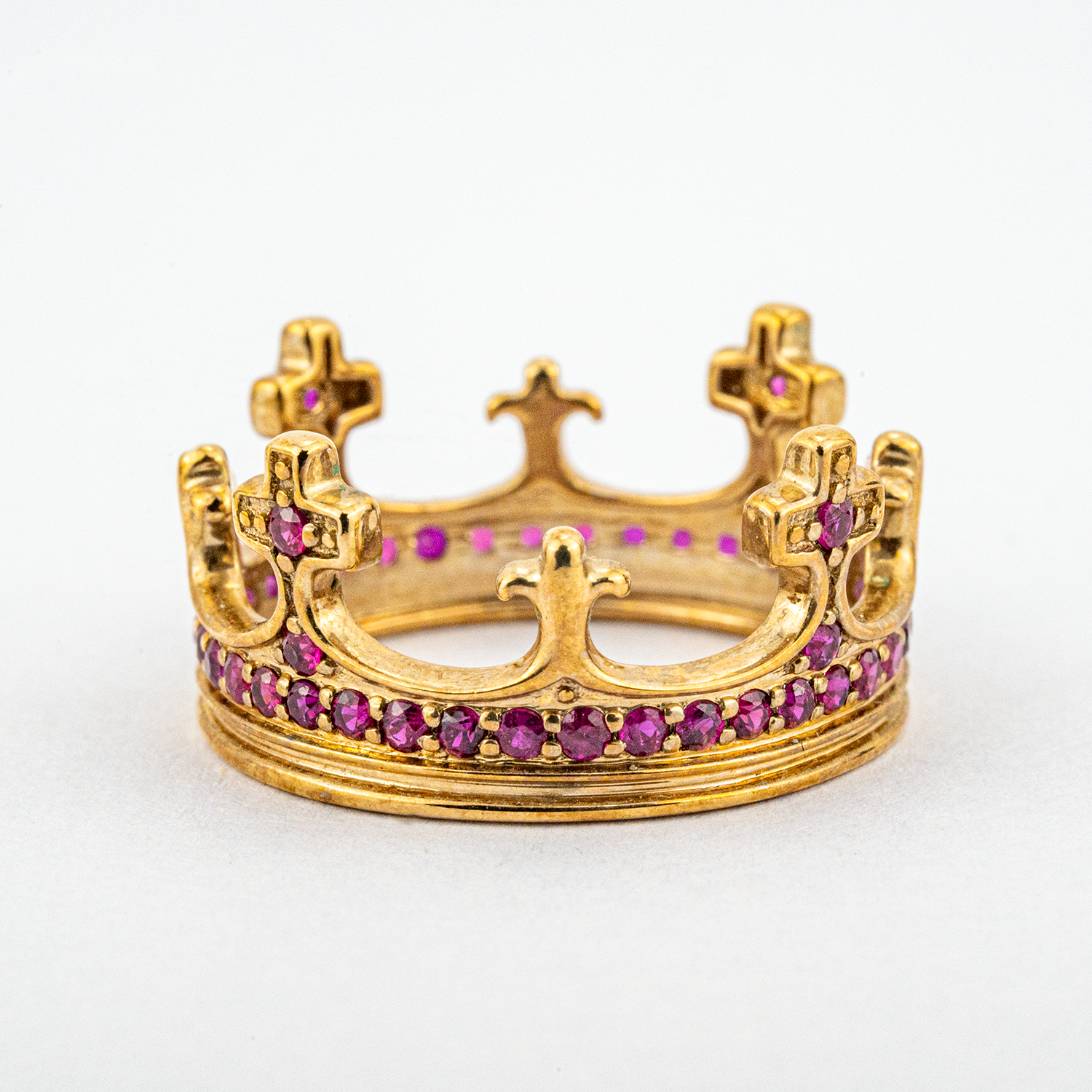 Vintage Ruby Crown Shape Ring