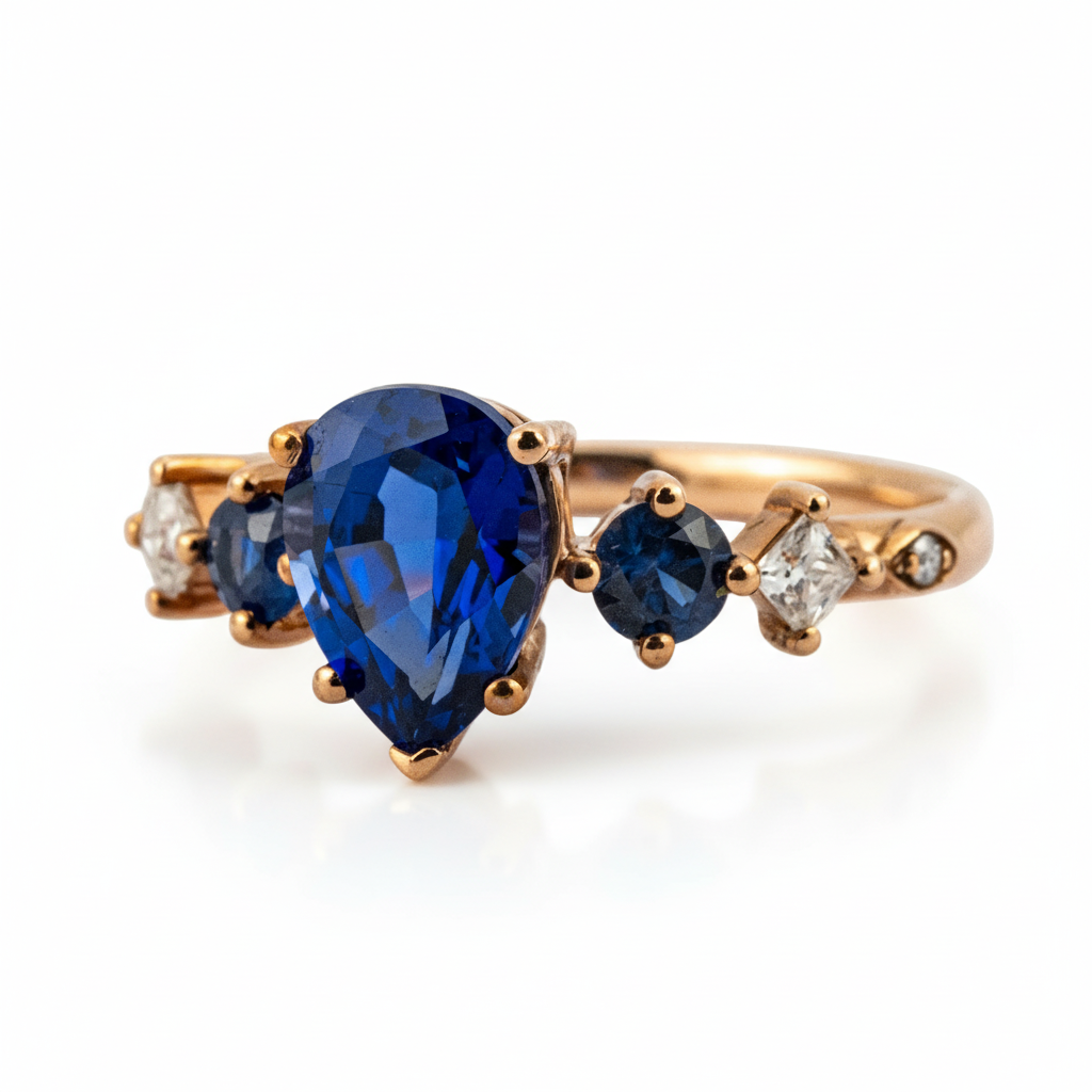 Product view of Pear Lab Sapphire Engagement Ring in Gold
