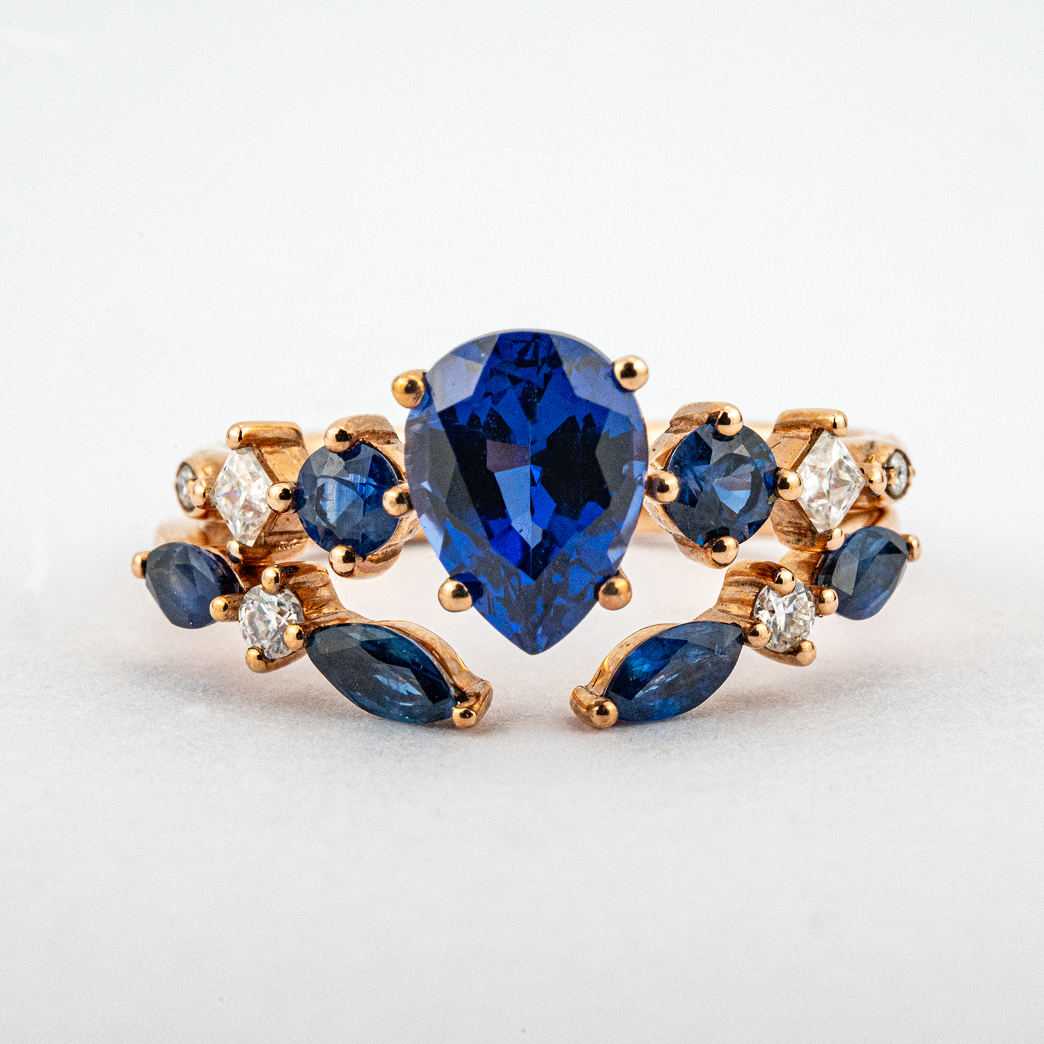 Exquisite sapphire engagement ring set for a luxurious touch