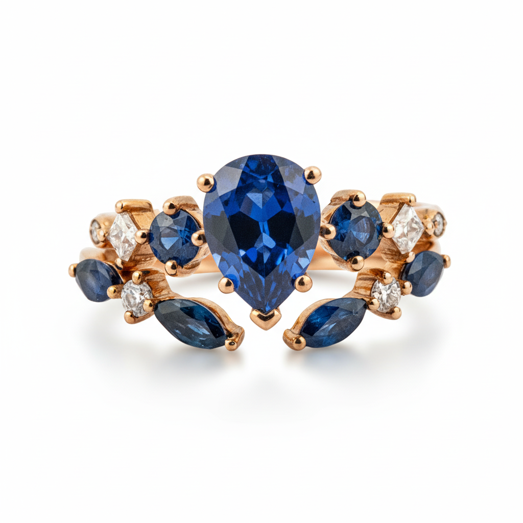 Exquisite sapphire engagement ring set for a luxurious touch