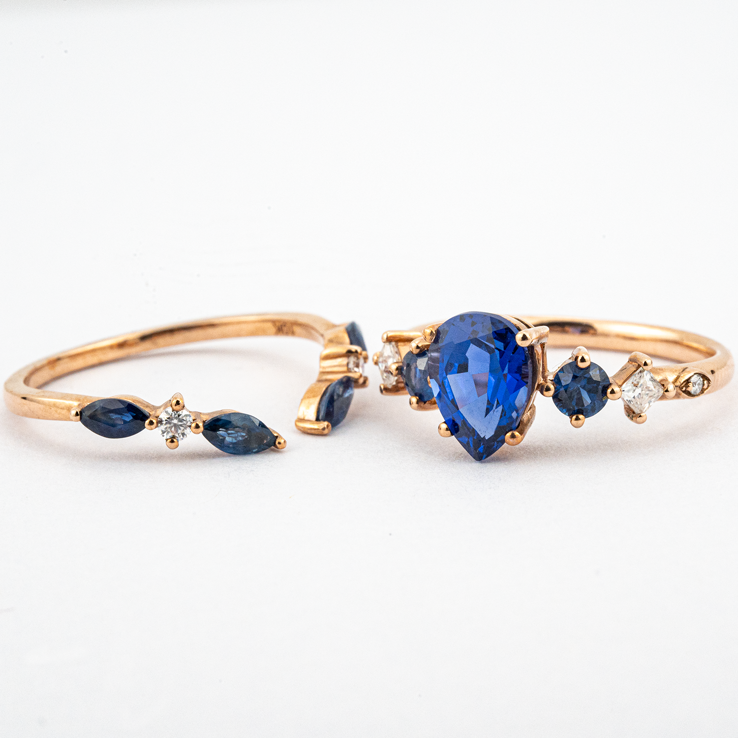 Exquisite sapphire engagement ring set for a luxurious touch