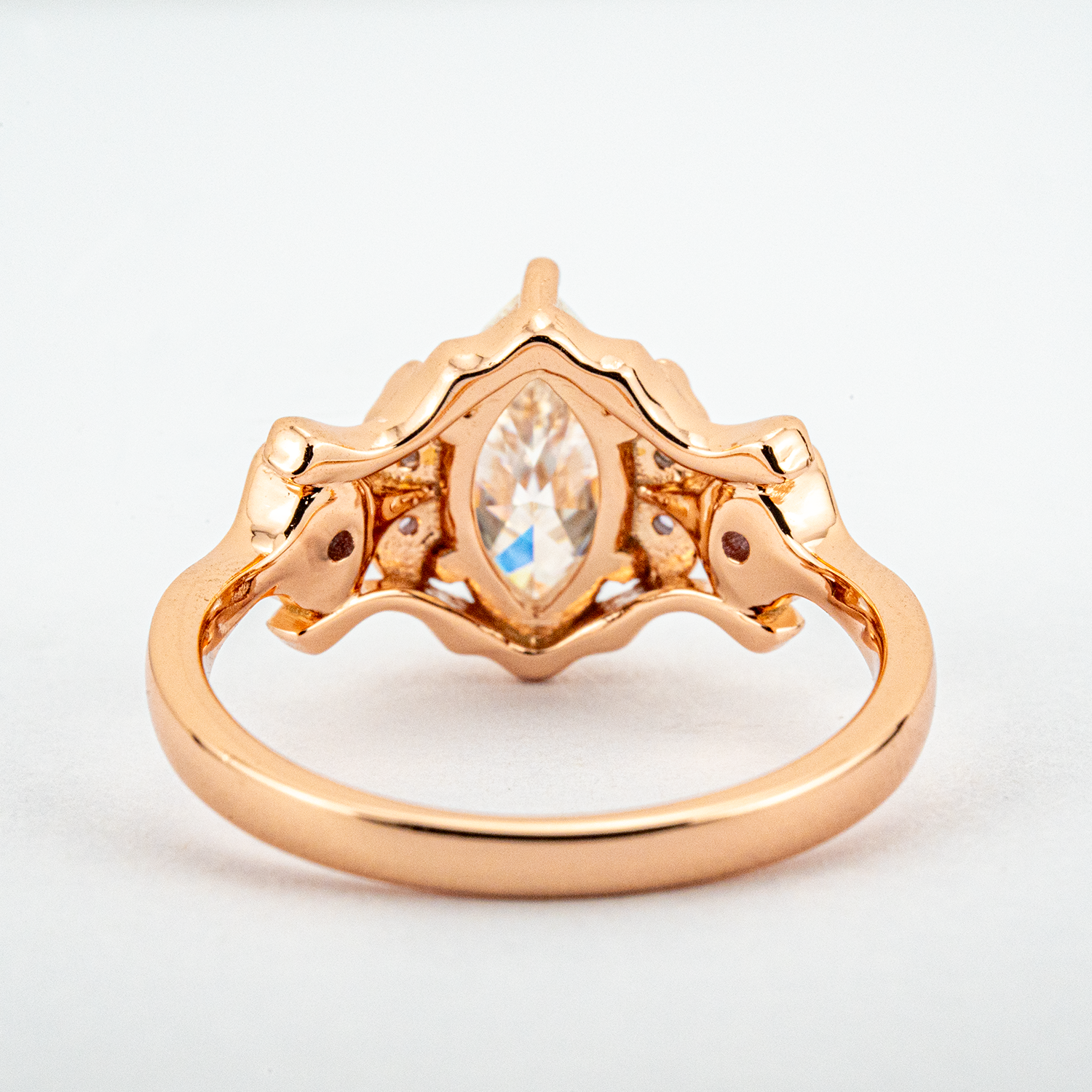 Marquise Moissanite Ring with Amethyst - Exquisite Engagement Jewelry