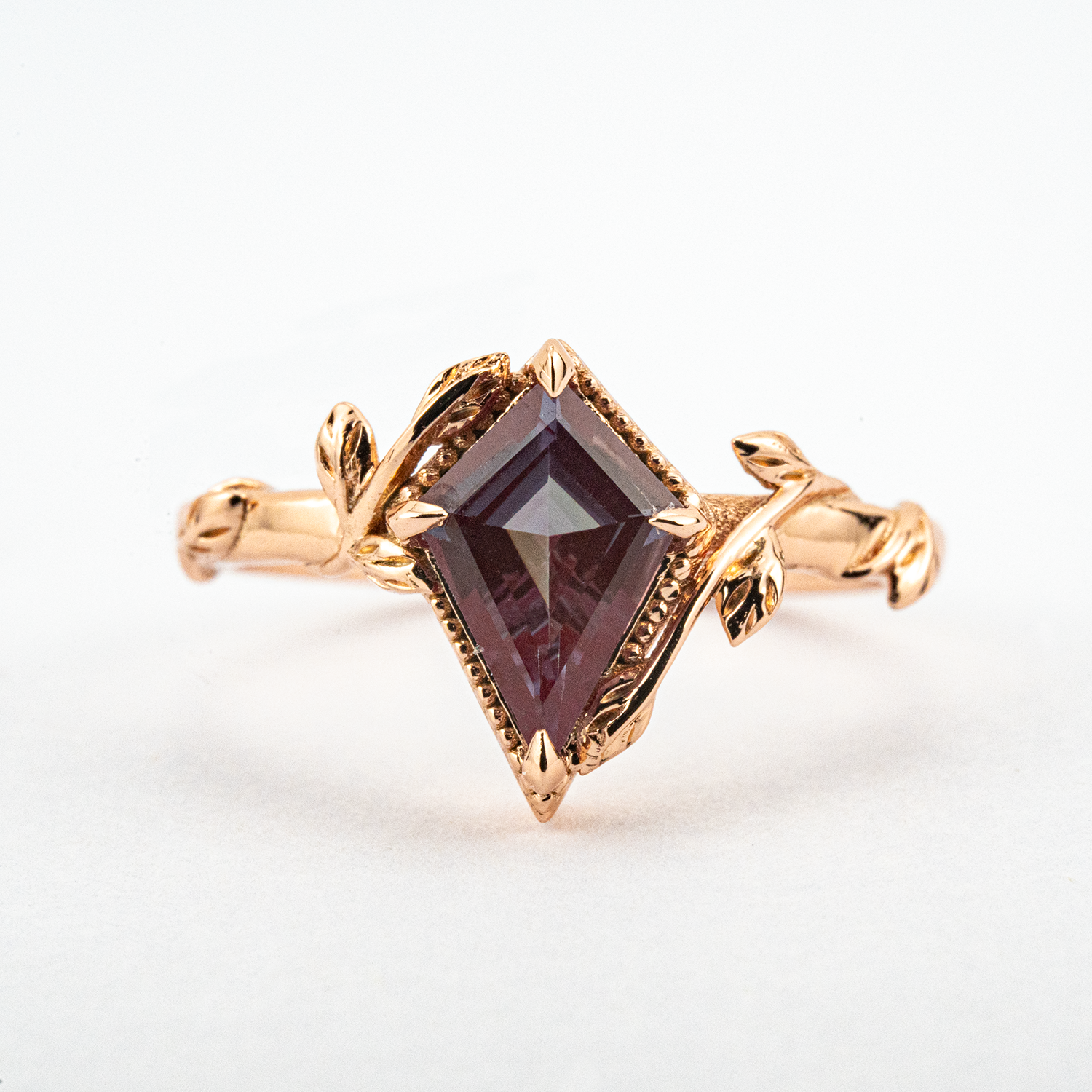 Kite Cut Alexander Engagement Leaf Ring Unique Gift.