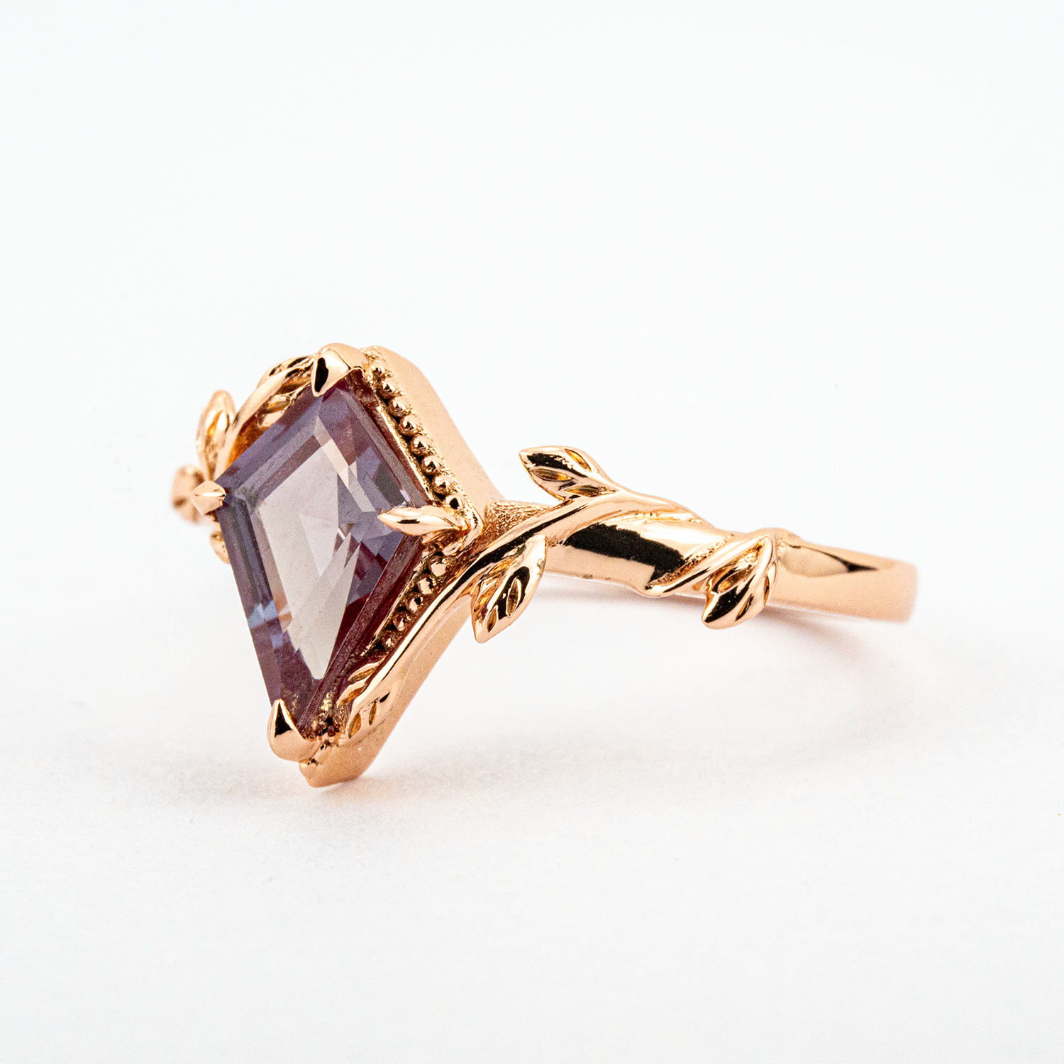 Kite Cut Alexander Engagement Leaf Ring Unique Gift.