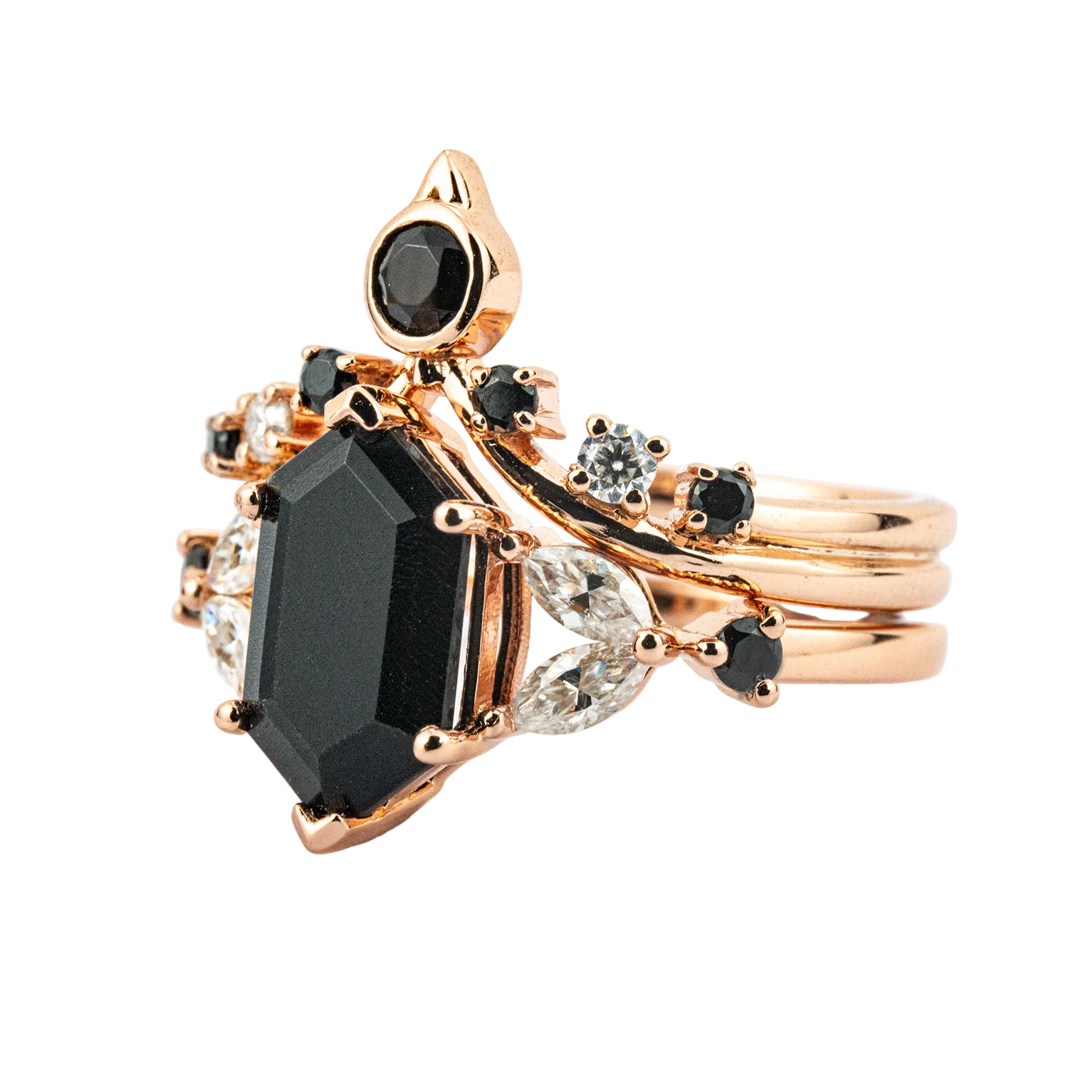 Product view of Black Onyx Ring Set in Gold