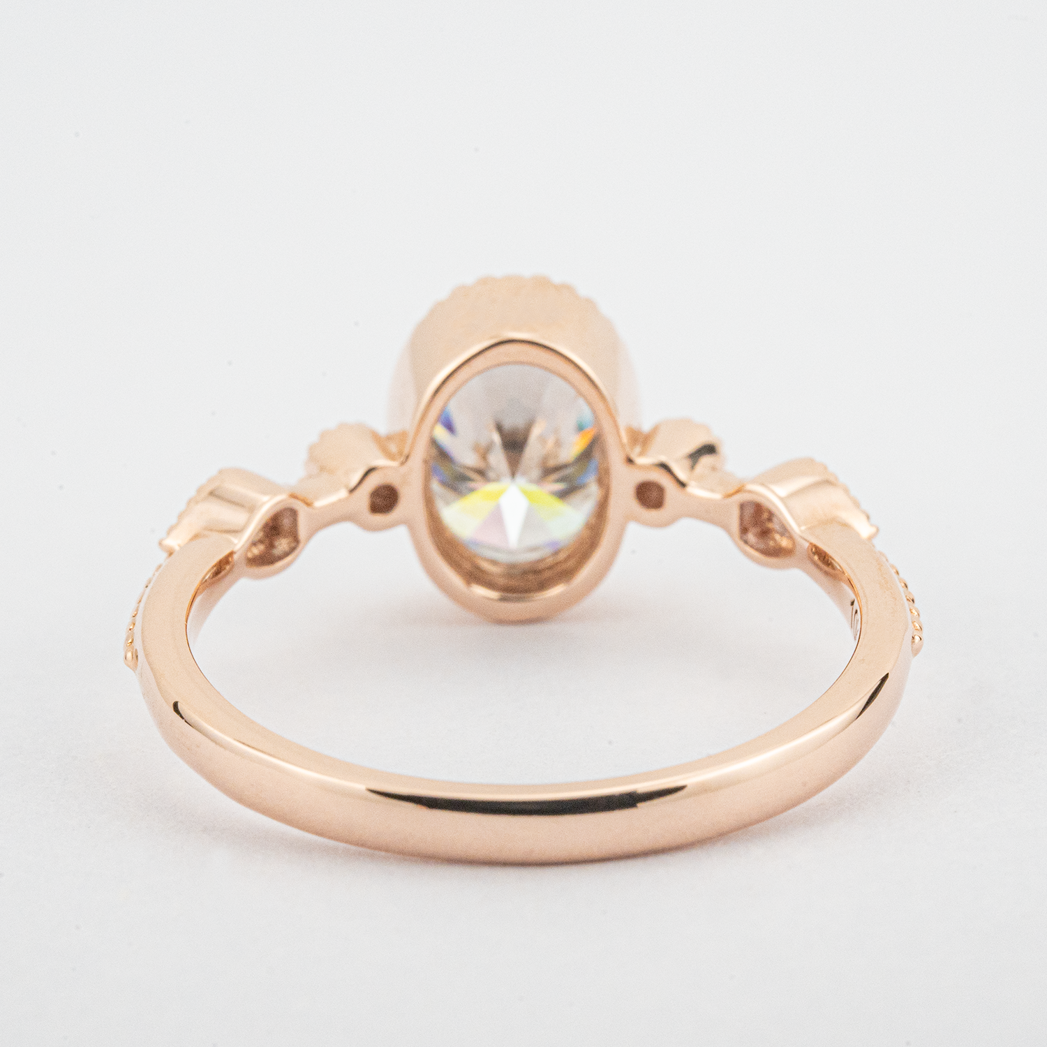 Classic Oval Cut Moissanite Engagement Rose Gold Ring.
