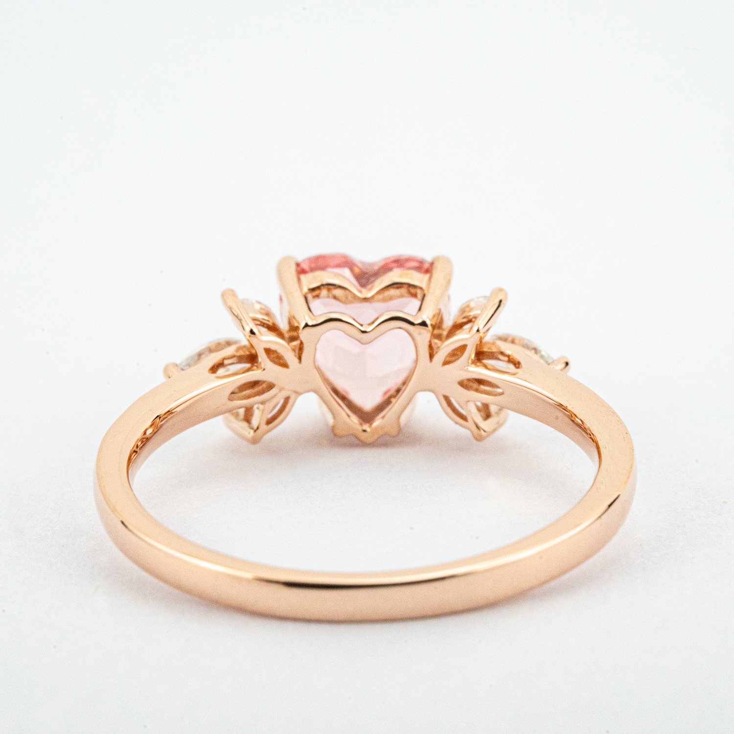 Exquisite Padparadscha Butterfly Moissanite Engagement Ring