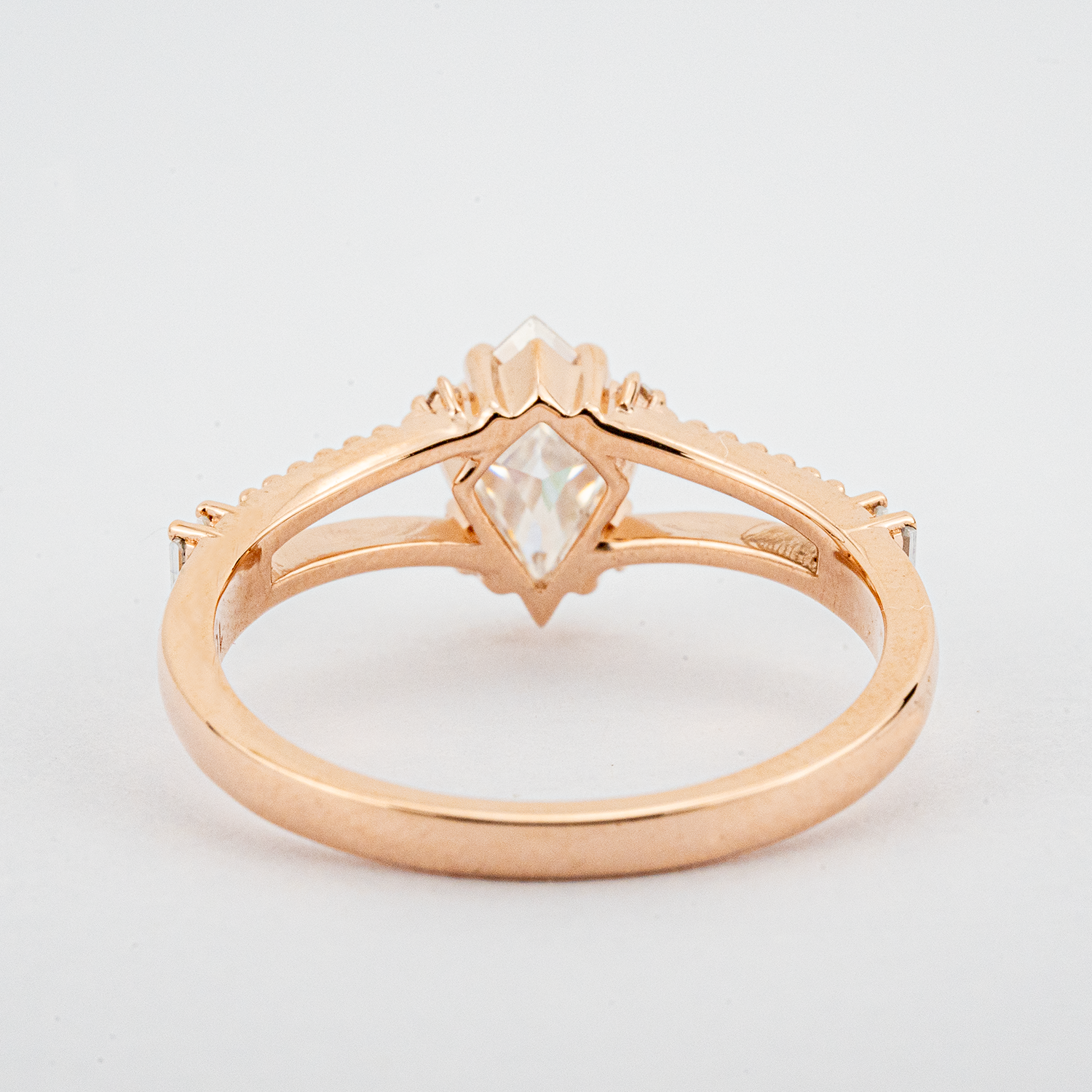 1 Carat Kite Moissanite Engagement Ring Unique Ring Handmade Jewelry Rings