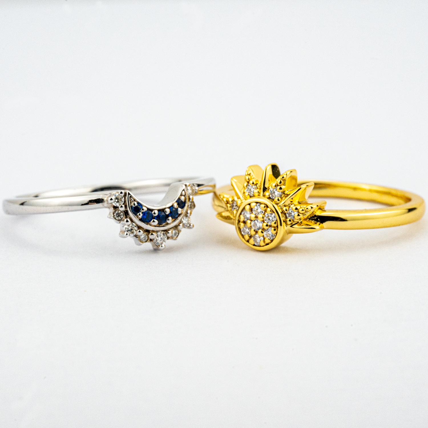 Luxurious Yellow & White Gold ring combination that exudes timeless beauty and style.
