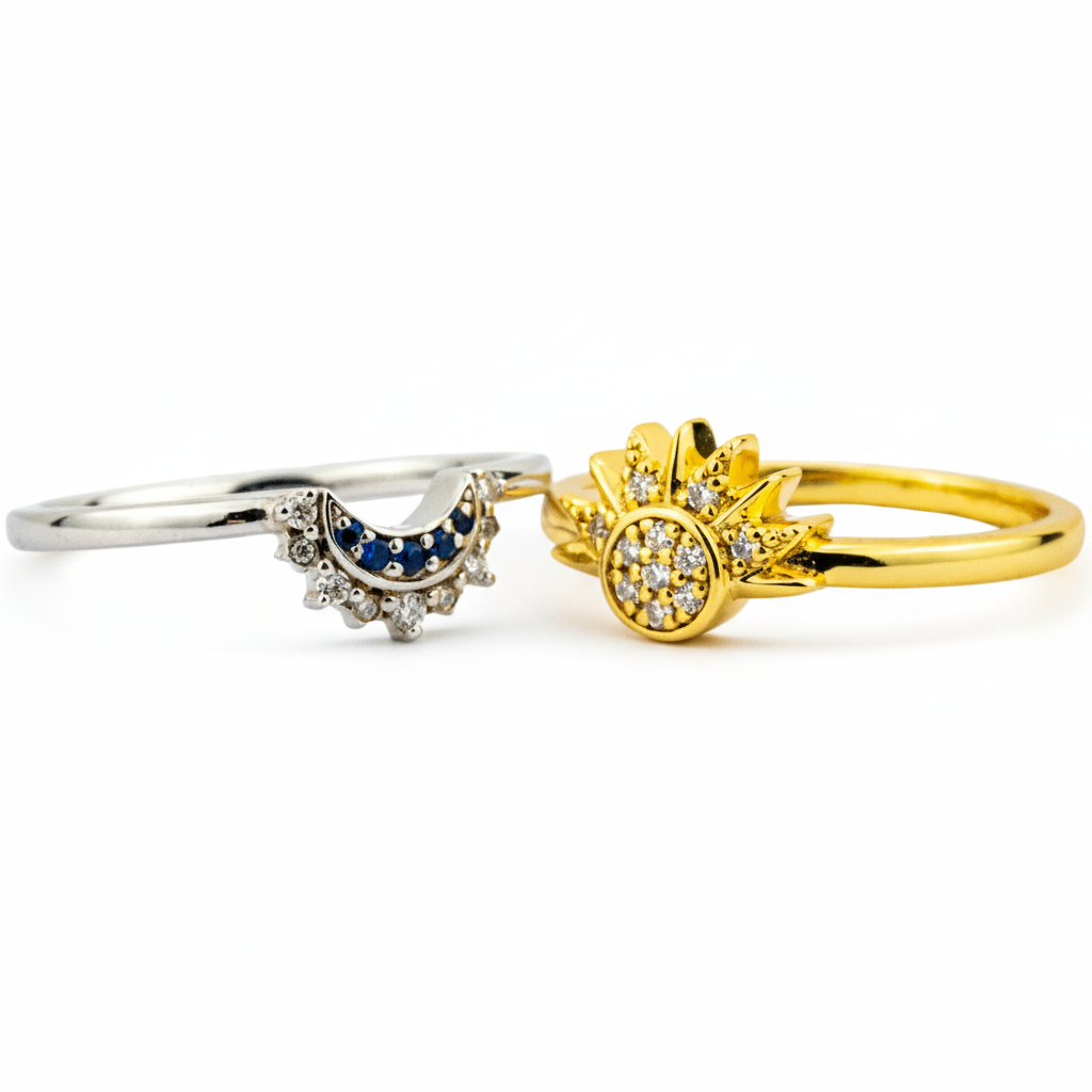 Product view of Moissanite Ring Set in Gold