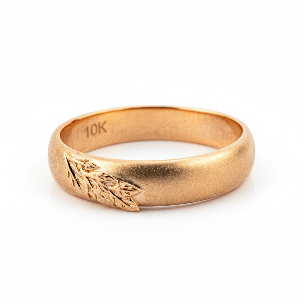 Product view of Nature-Inspired Wedding Band in Gold