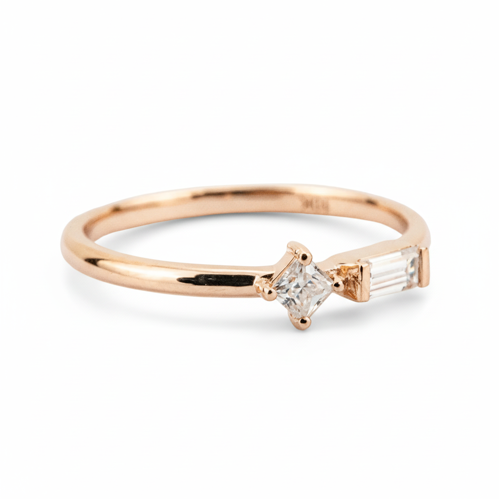 Lifestyle view of Moissanite Engagement Ring in Gold