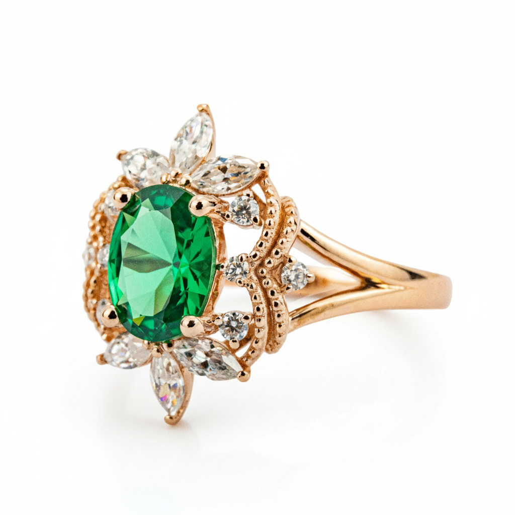 Product view of Oval Moissanite Engagement Ring in Gold