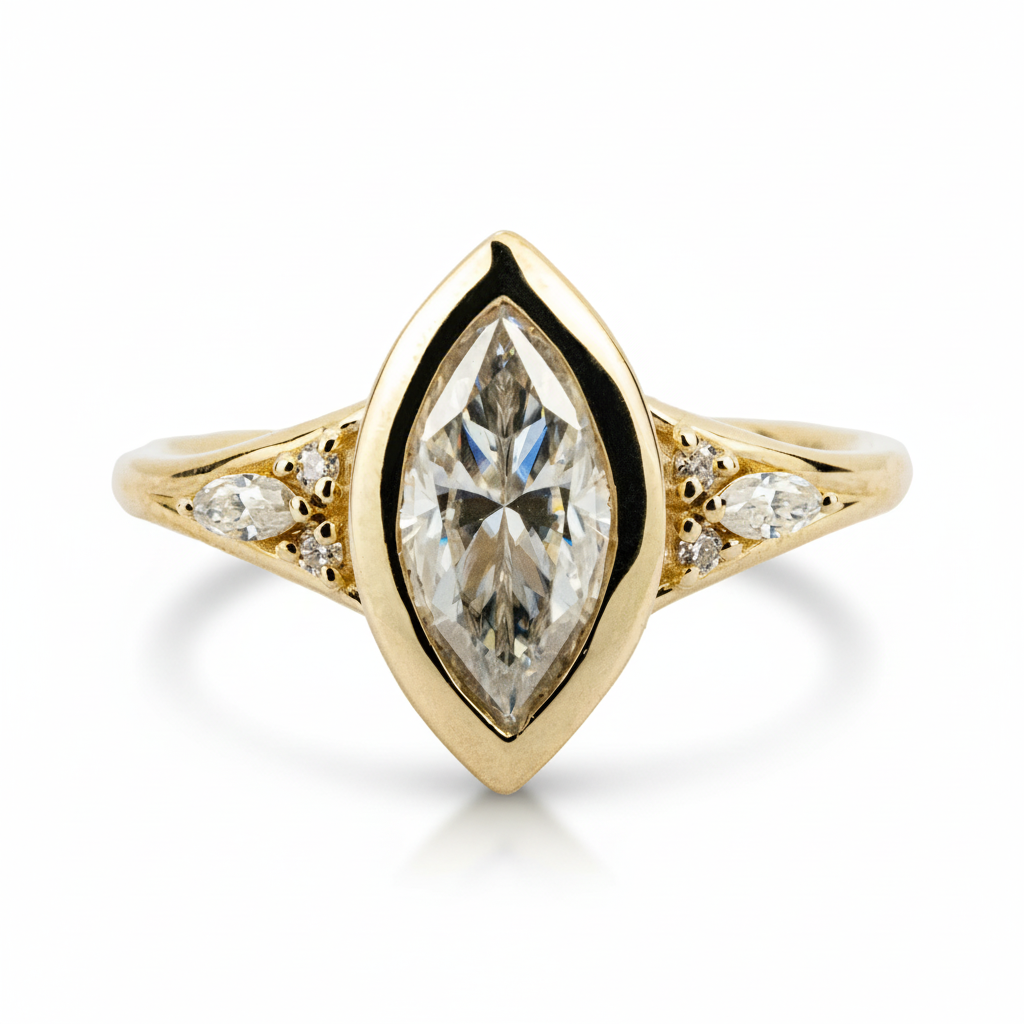 2 Carat Marquise Moissanite Wedding Ring Eternity Rings Vintage Gold Ring Diamond Ring