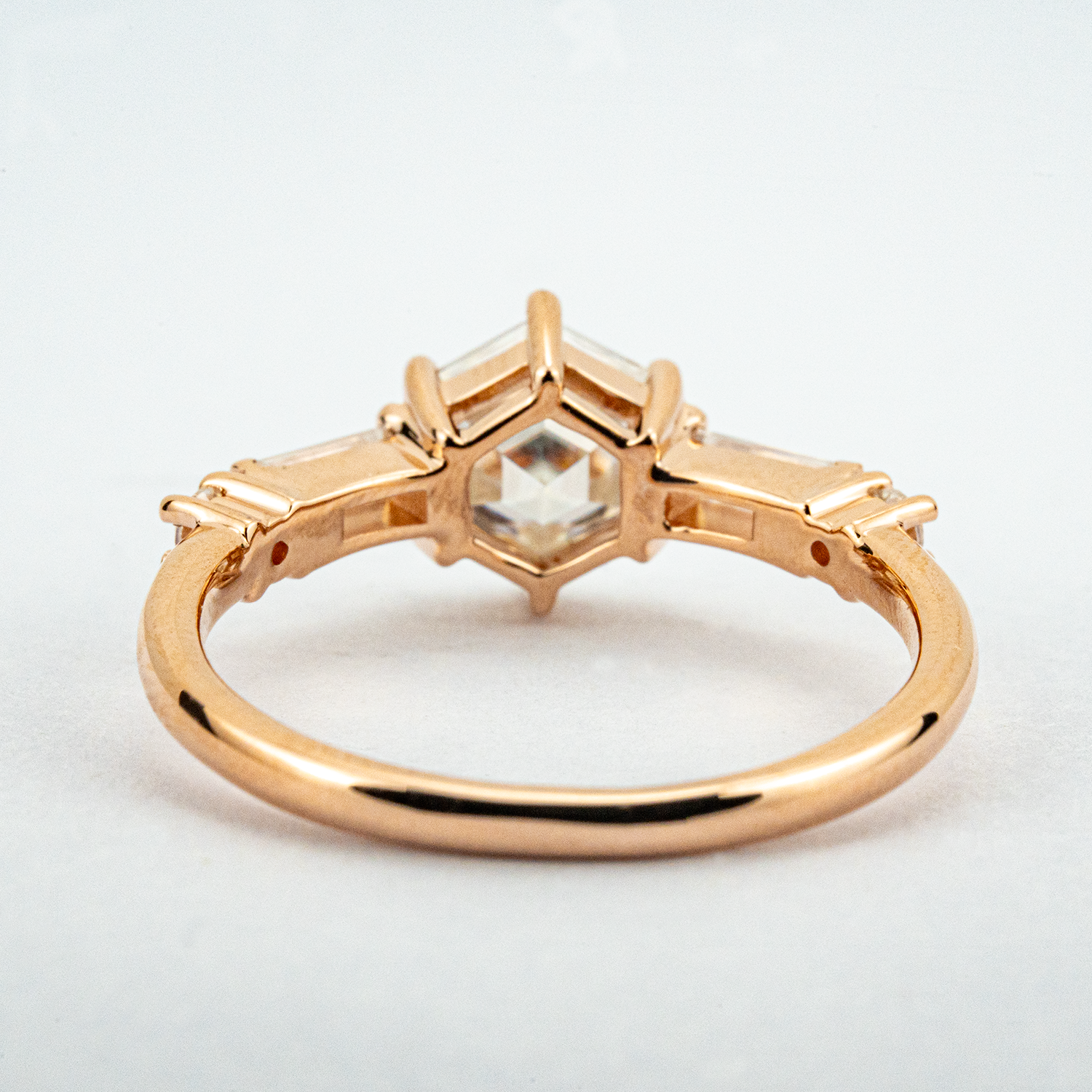 1 Carat Hexagonal Moissanite Promise Statement Ring Diamond Engagement Ring