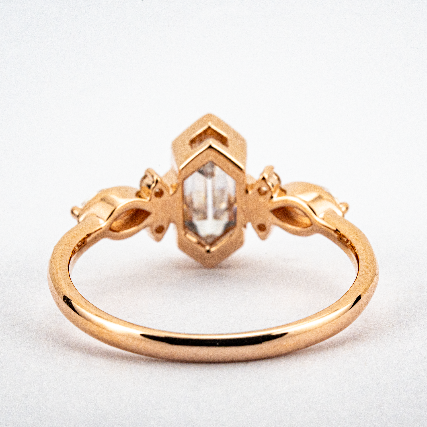 2 Carat Long Hexagon Moissanite Personalized Wedding Ring